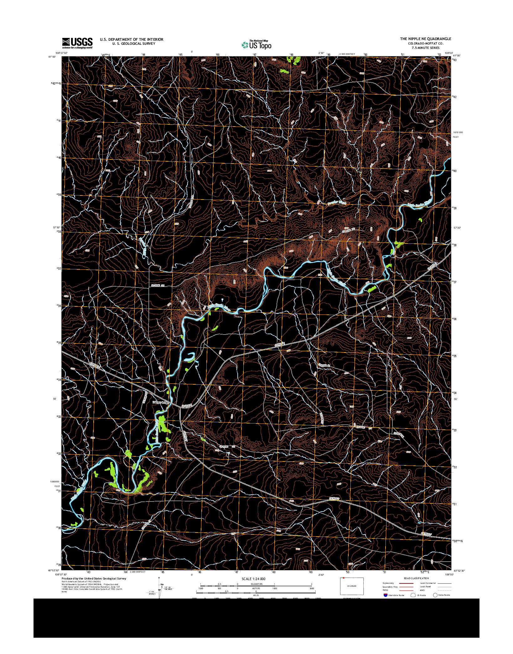 USGS US TOPO 7.5-MINUTE MAP FOR THE NIPPLE NE, CO 2013