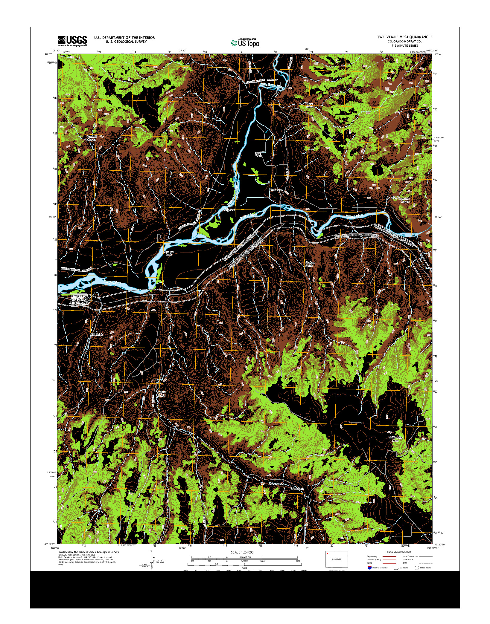 USGS US TOPO 7.5-MINUTE MAP FOR TWELVEMILE MESA, CO 2013