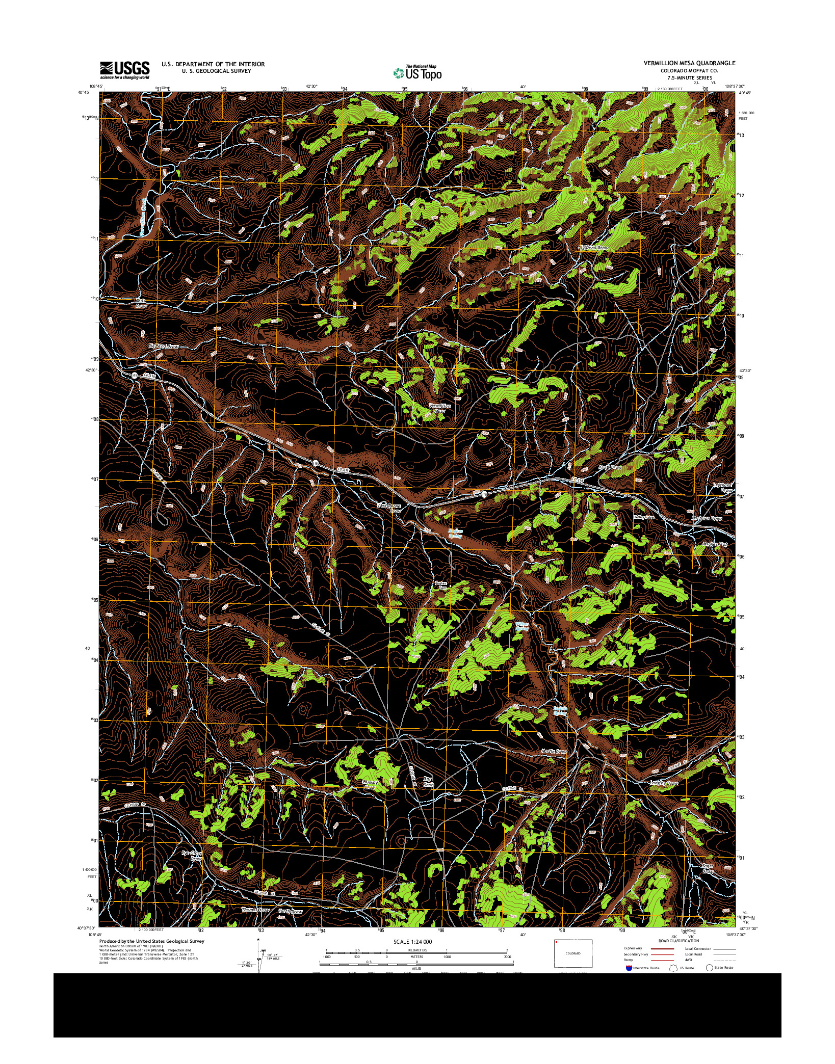 USGS US TOPO 7.5-MINUTE MAP FOR VERMILLION MESA, CO 2013