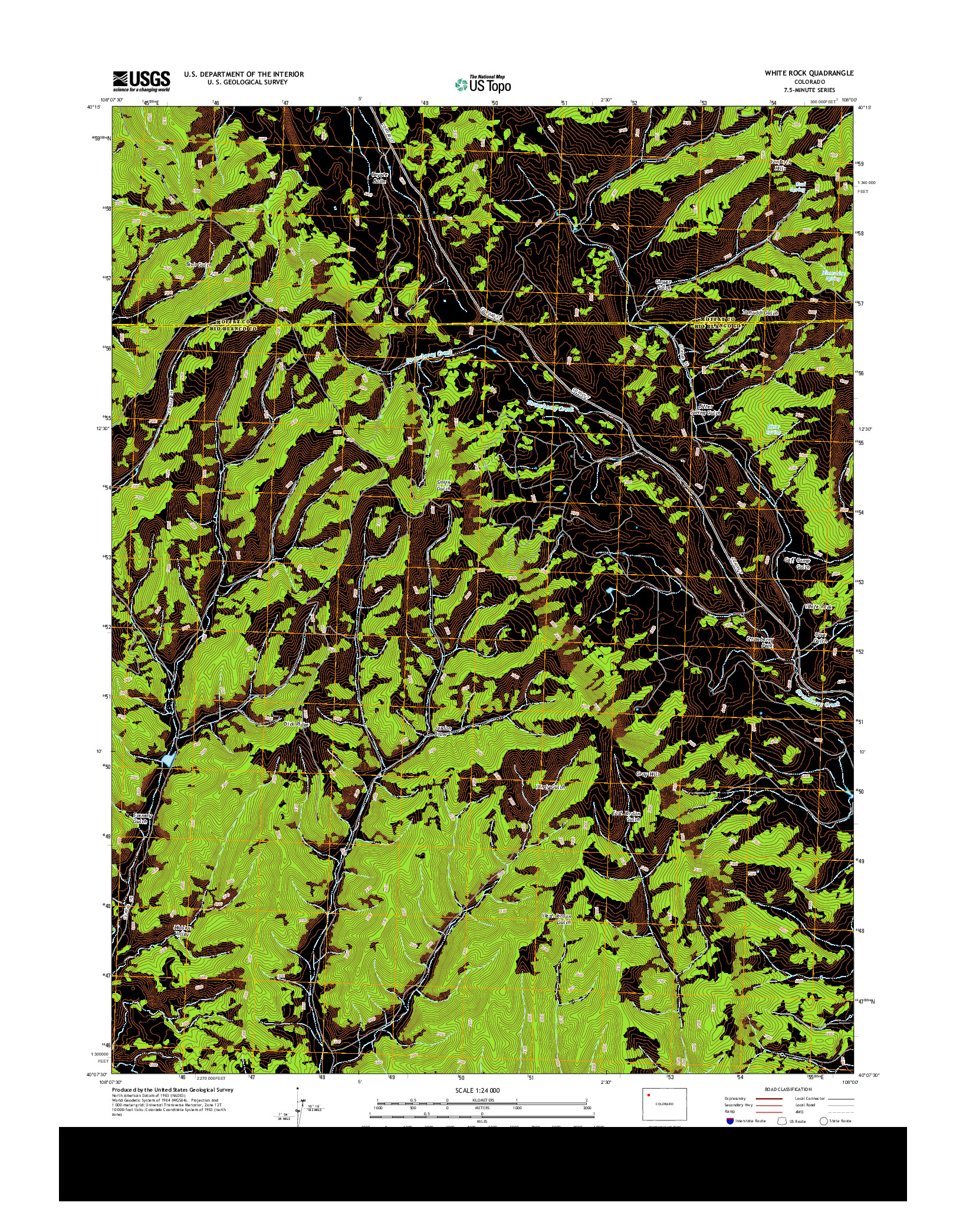 USGS US TOPO 7.5-MINUTE MAP FOR WHITE ROCK, CO 2013