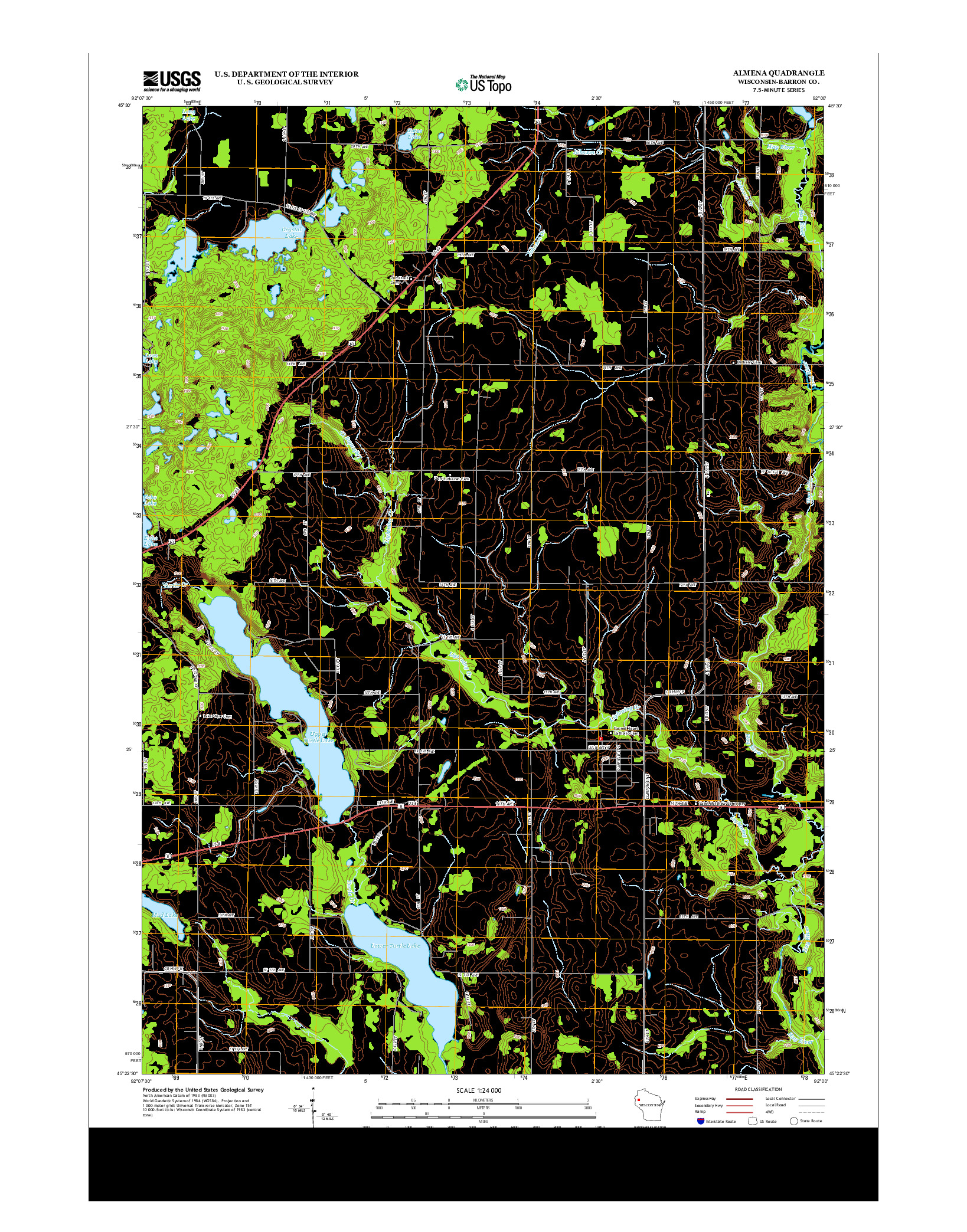 USGS US TOPO 7.5-MINUTE MAP FOR ALMENA, WI 2013