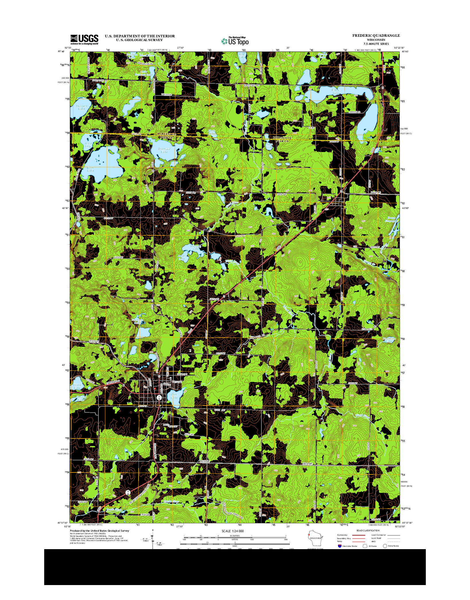 USGS US TOPO 7.5-MINUTE MAP FOR FREDERIC, WI 2013