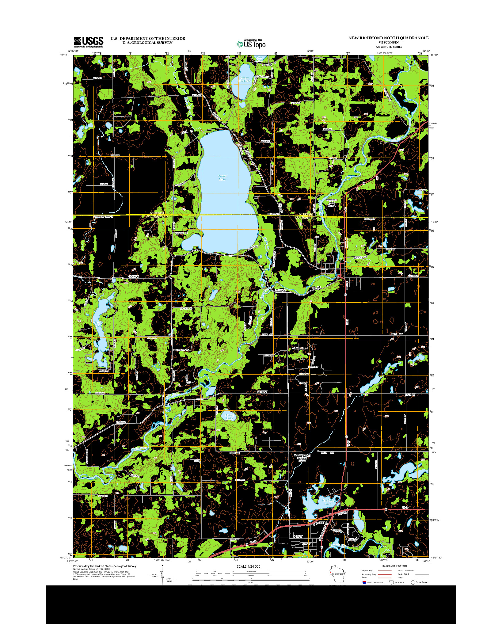 USGS US TOPO 7.5-MINUTE MAP FOR NEW RICHMOND NORTH, WI 2013