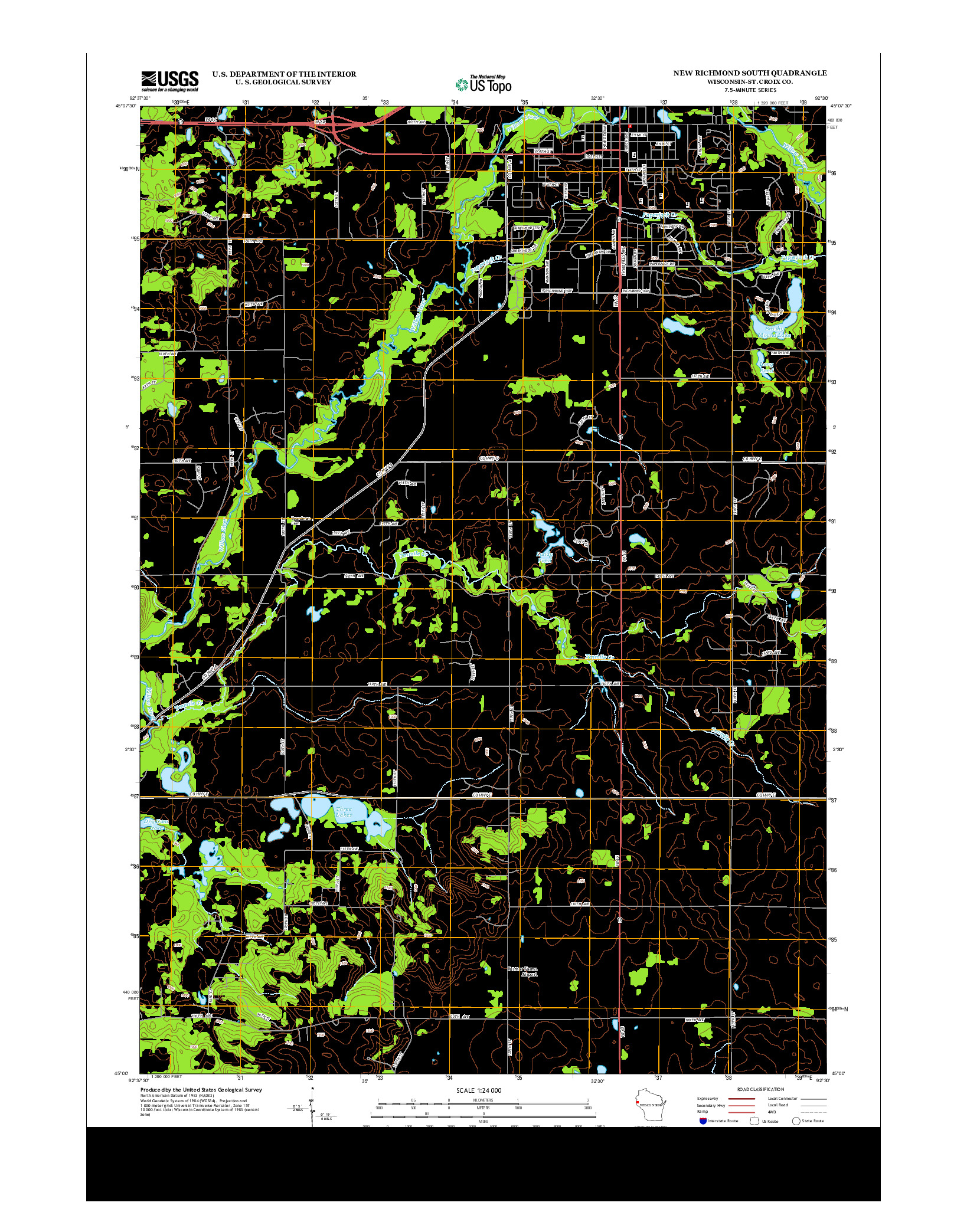 USGS US TOPO 7.5-MINUTE MAP FOR NEW RICHMOND SOUTH, WI 2013