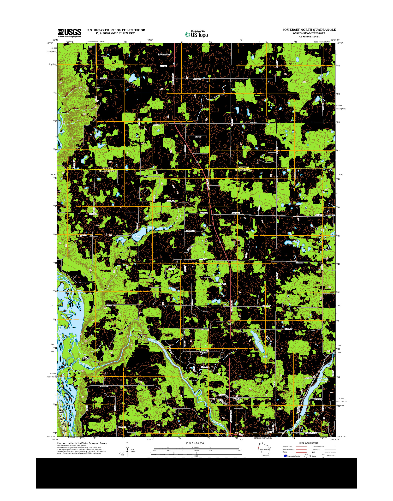 USGS US TOPO 7.5-MINUTE MAP FOR SOMERSET NORTH, WI-MN 2013