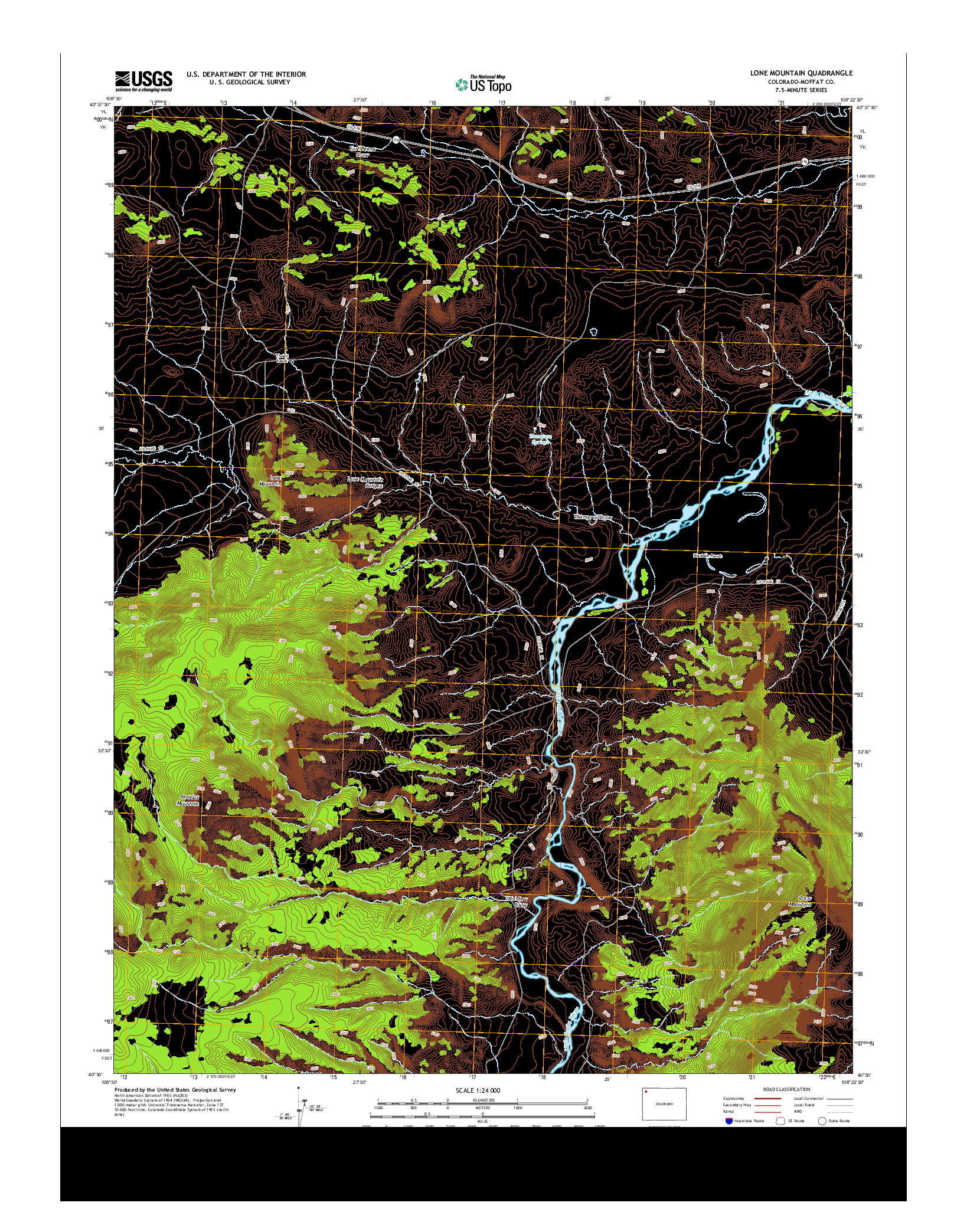 USGS US TOPO 7.5-MINUTE MAP FOR LONE MOUNTAIN, CO 2013