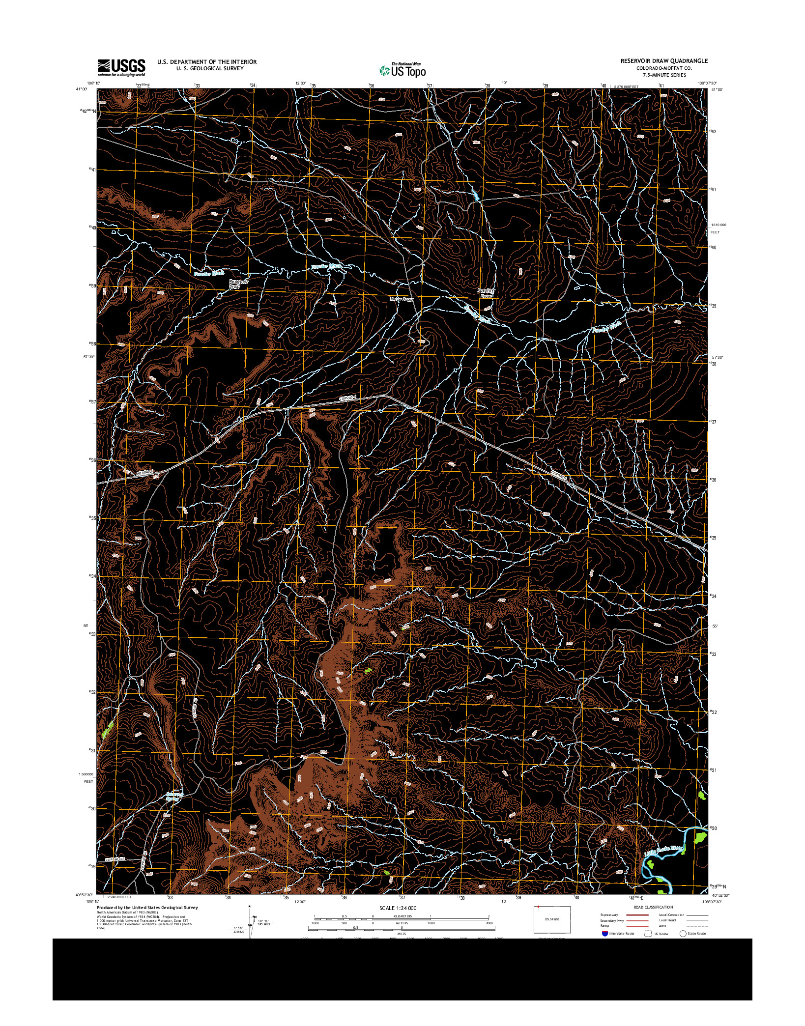 USGS US TOPO 7.5-MINUTE MAP FOR RESERVOIR DRAW, CO 2013