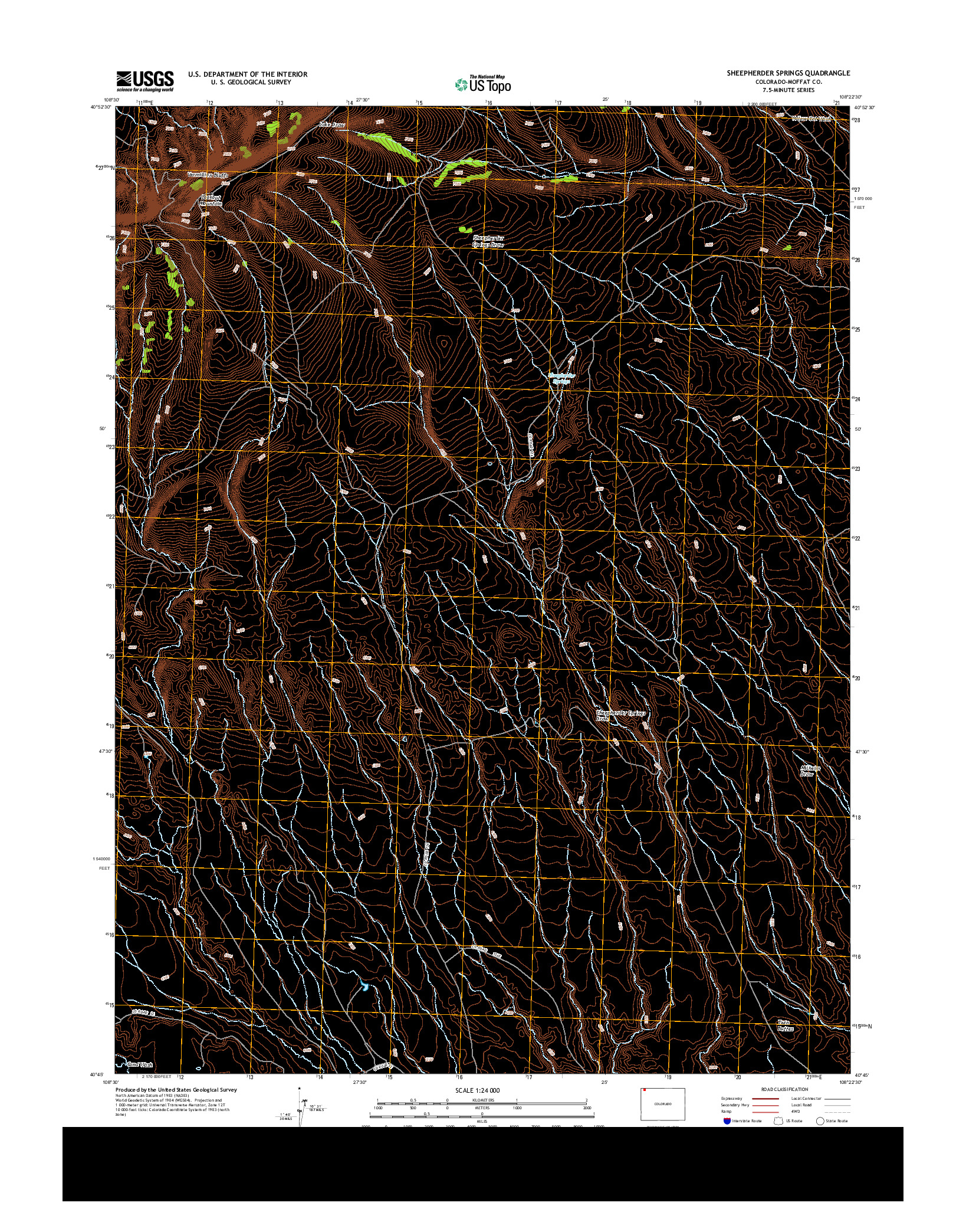 USGS US TOPO 7.5-MINUTE MAP FOR SHEEPHERDER SPRINGS, CO 2013