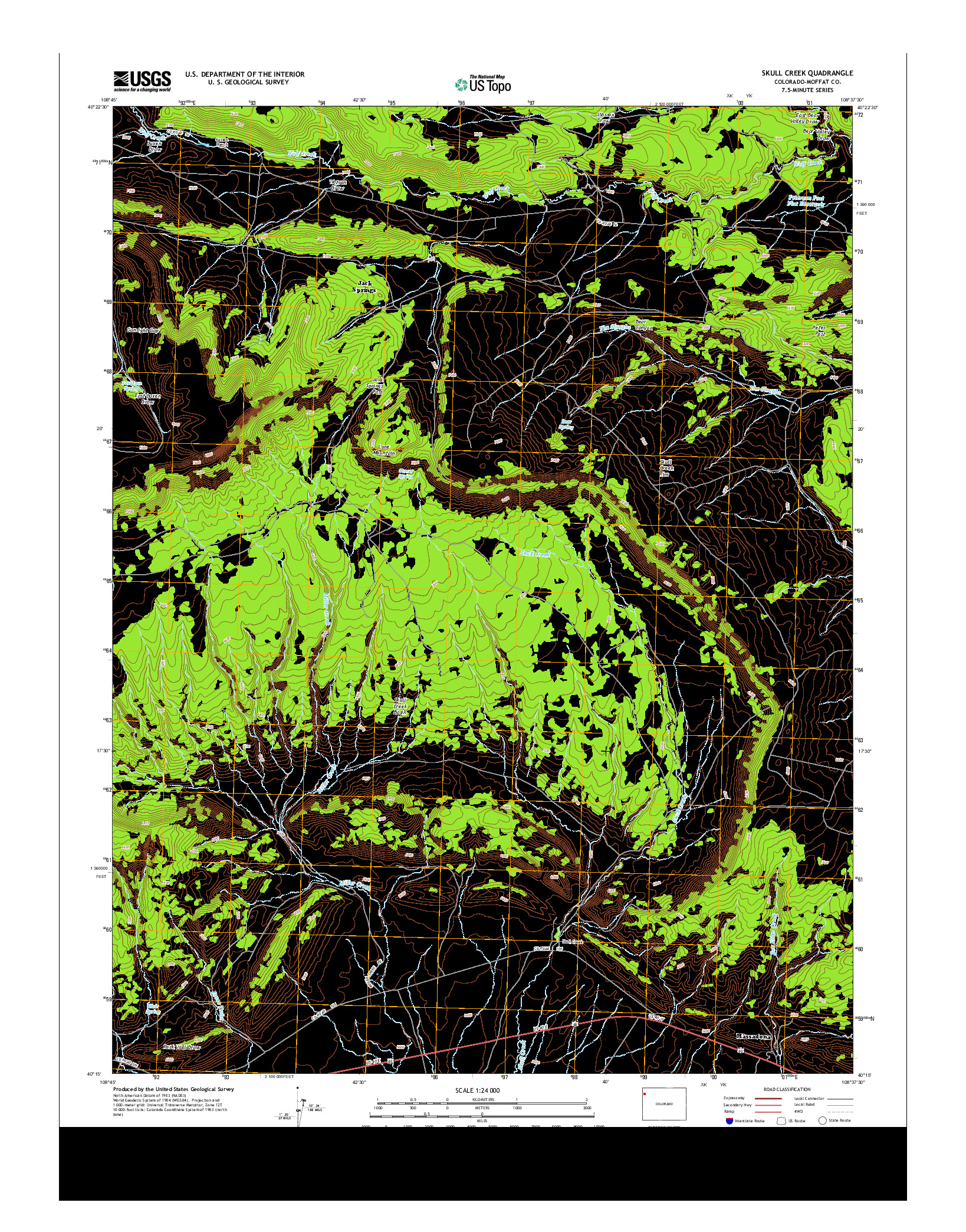 USGS US TOPO 7.5-MINUTE MAP FOR SKULL CREEK, CO 2013