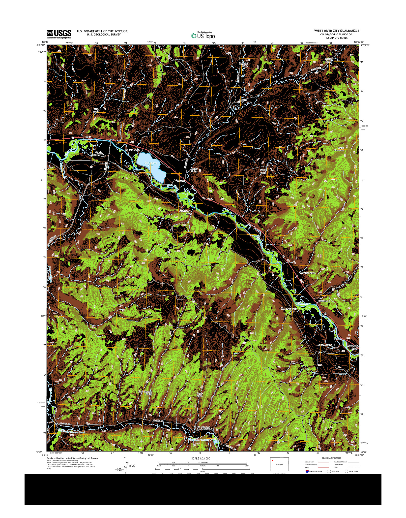 USGS US TOPO 7.5-MINUTE MAP FOR WHITE RIVER CITY, CO 2013