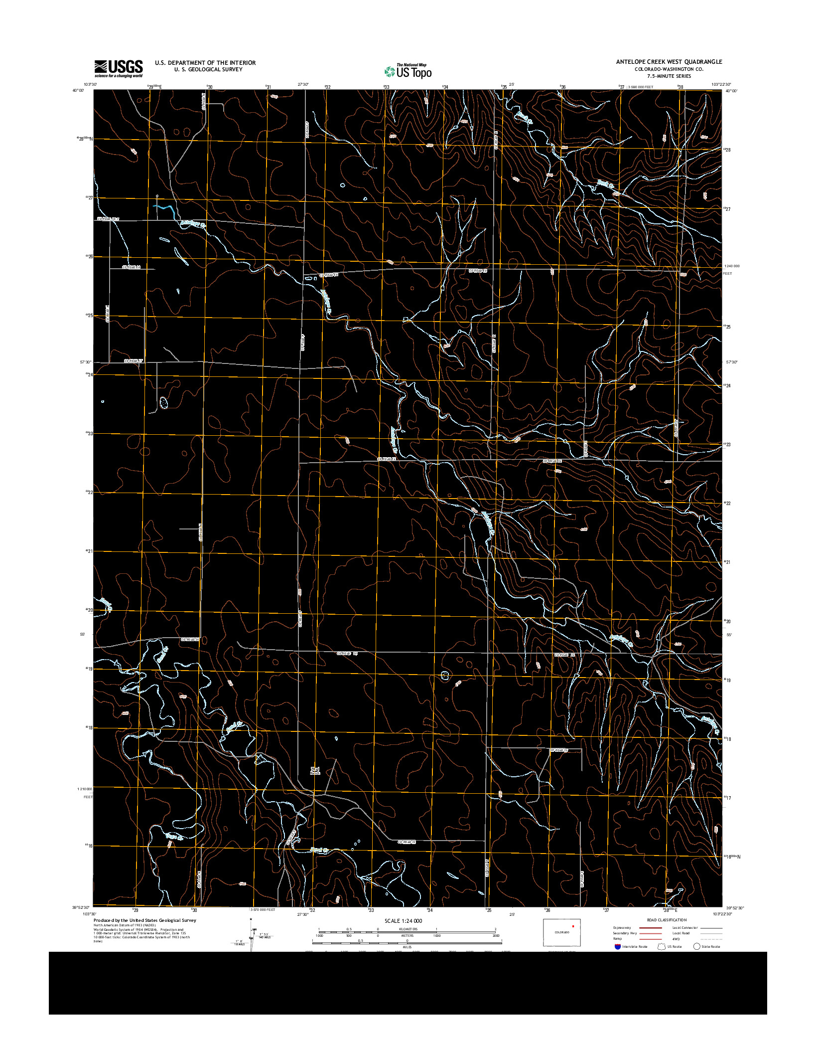 USGS US TOPO 7.5-MINUTE MAP FOR ANTELOPE CREEK WEST, CO 2013