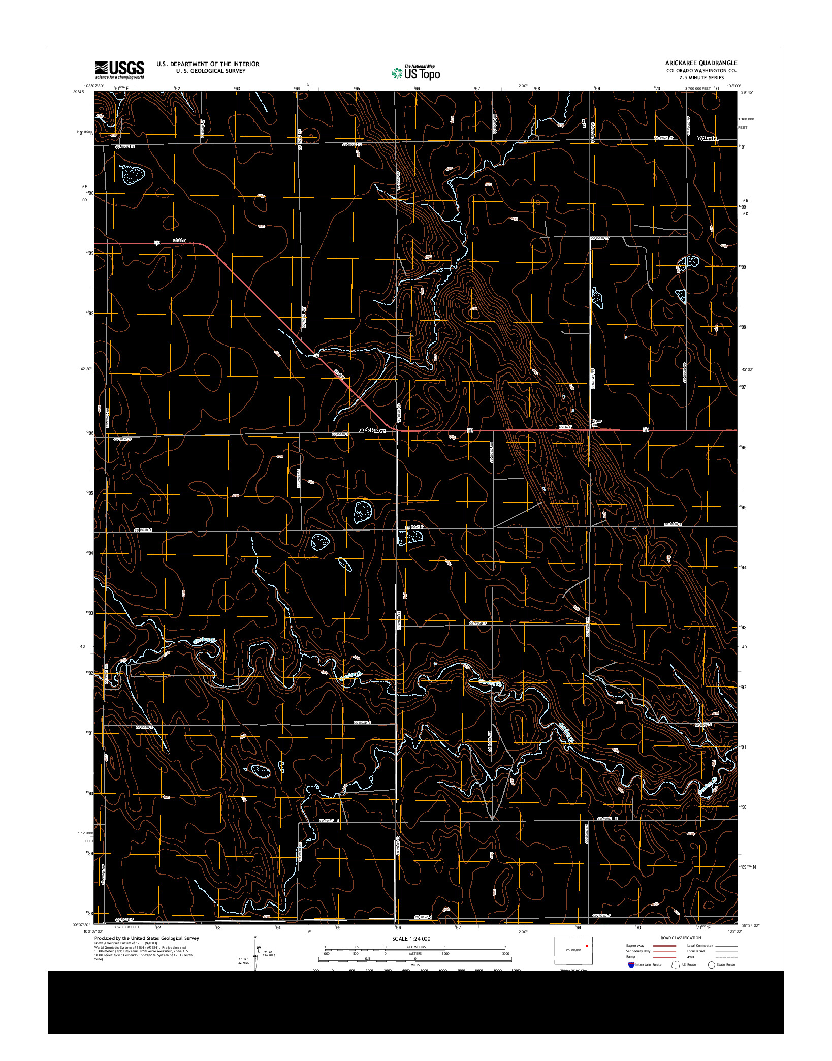 USGS US TOPO 7.5-MINUTE MAP FOR ARICKAREE, CO 2013