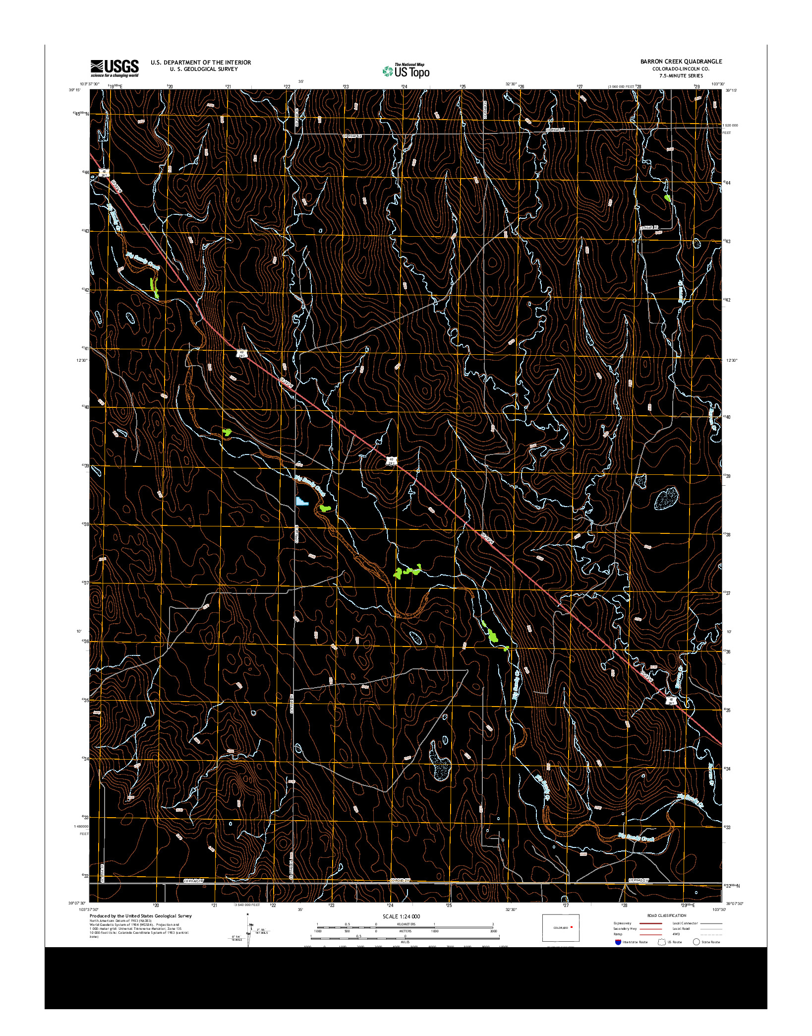 USGS US TOPO 7.5-MINUTE MAP FOR BARRON CREEK, CO 2013