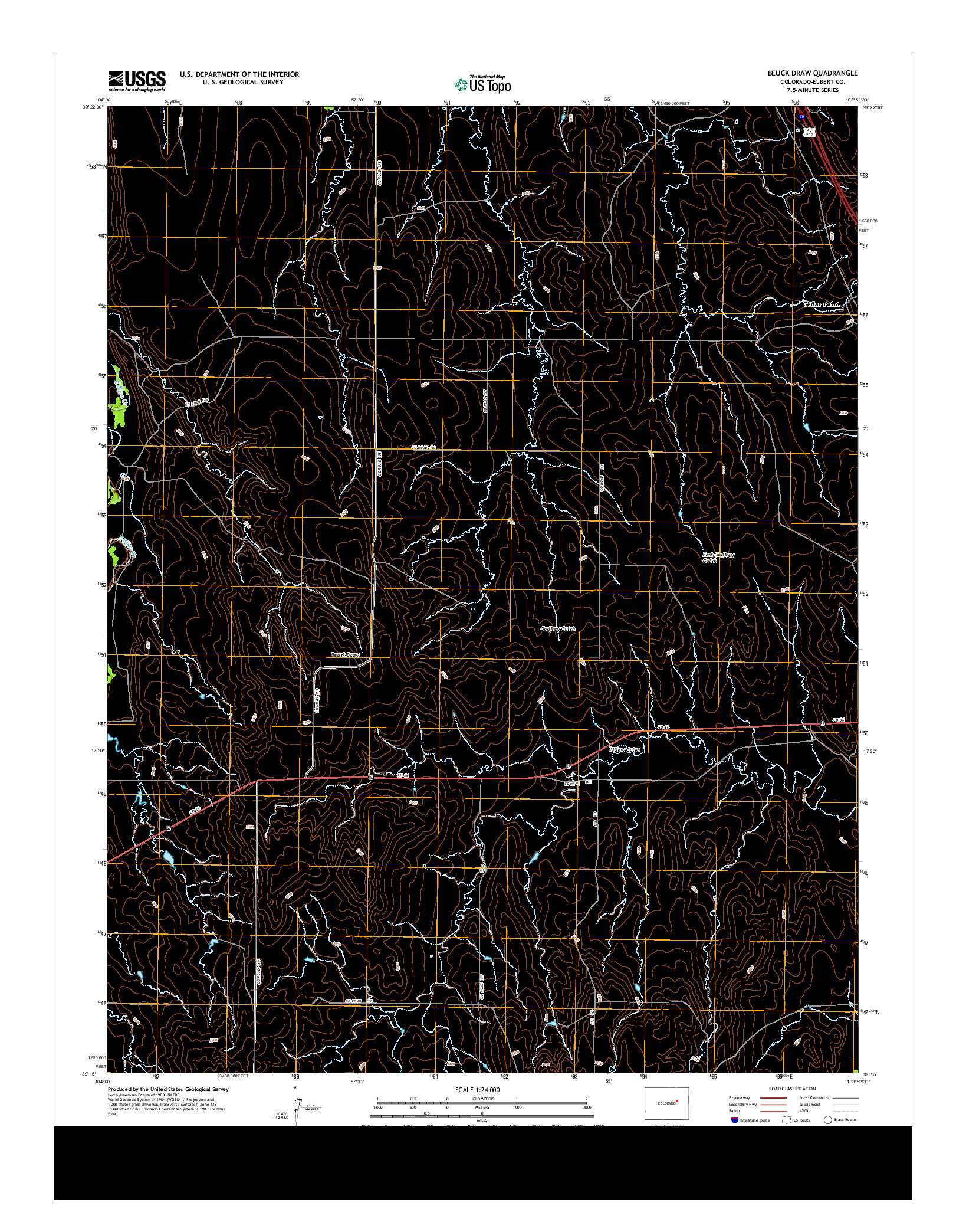 USGS US TOPO 7.5-MINUTE MAP FOR BEUCK DRAW, CO 2013