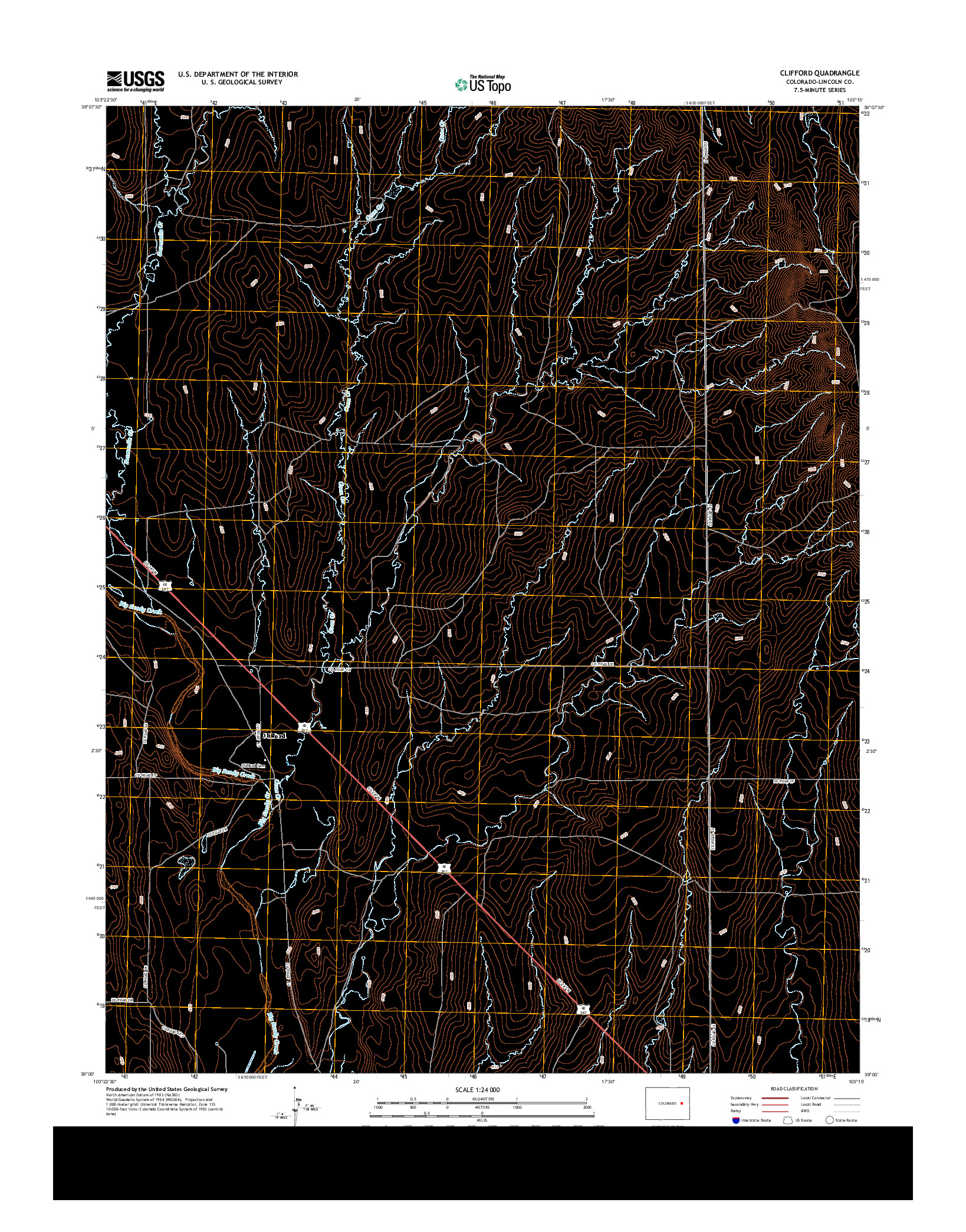 USGS US TOPO 7.5-MINUTE MAP FOR CLIFFORD, CO 2013