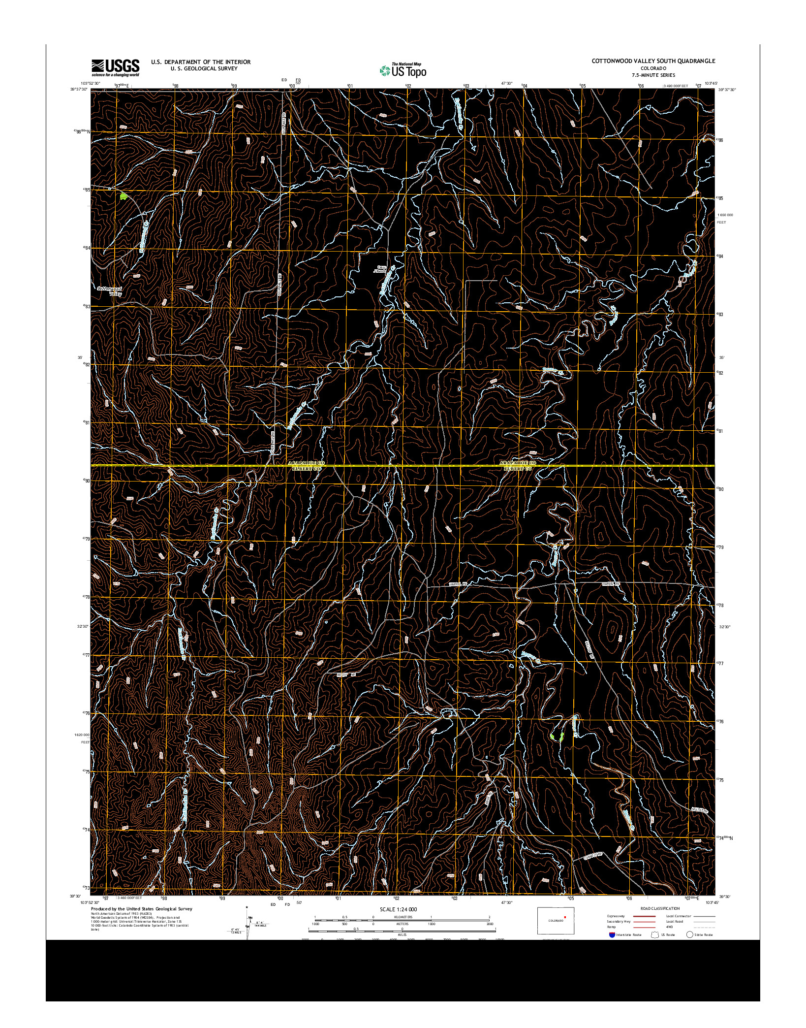 USGS US TOPO 7.5-MINUTE MAP FOR COTTONWOOD VALLEY SOUTH, CO 2013