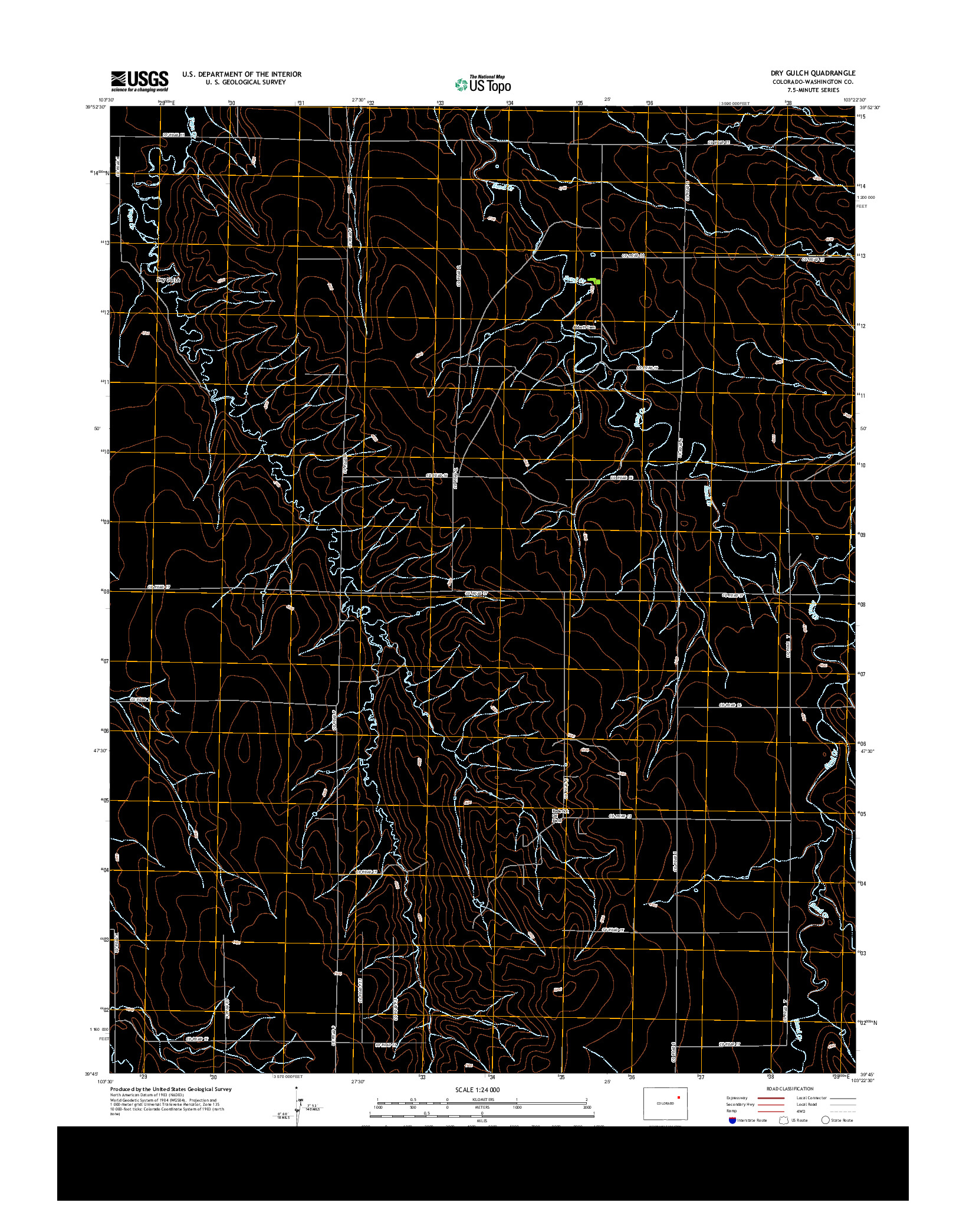USGS US TOPO 7.5-MINUTE MAP FOR DRY GULCH, CO 2013