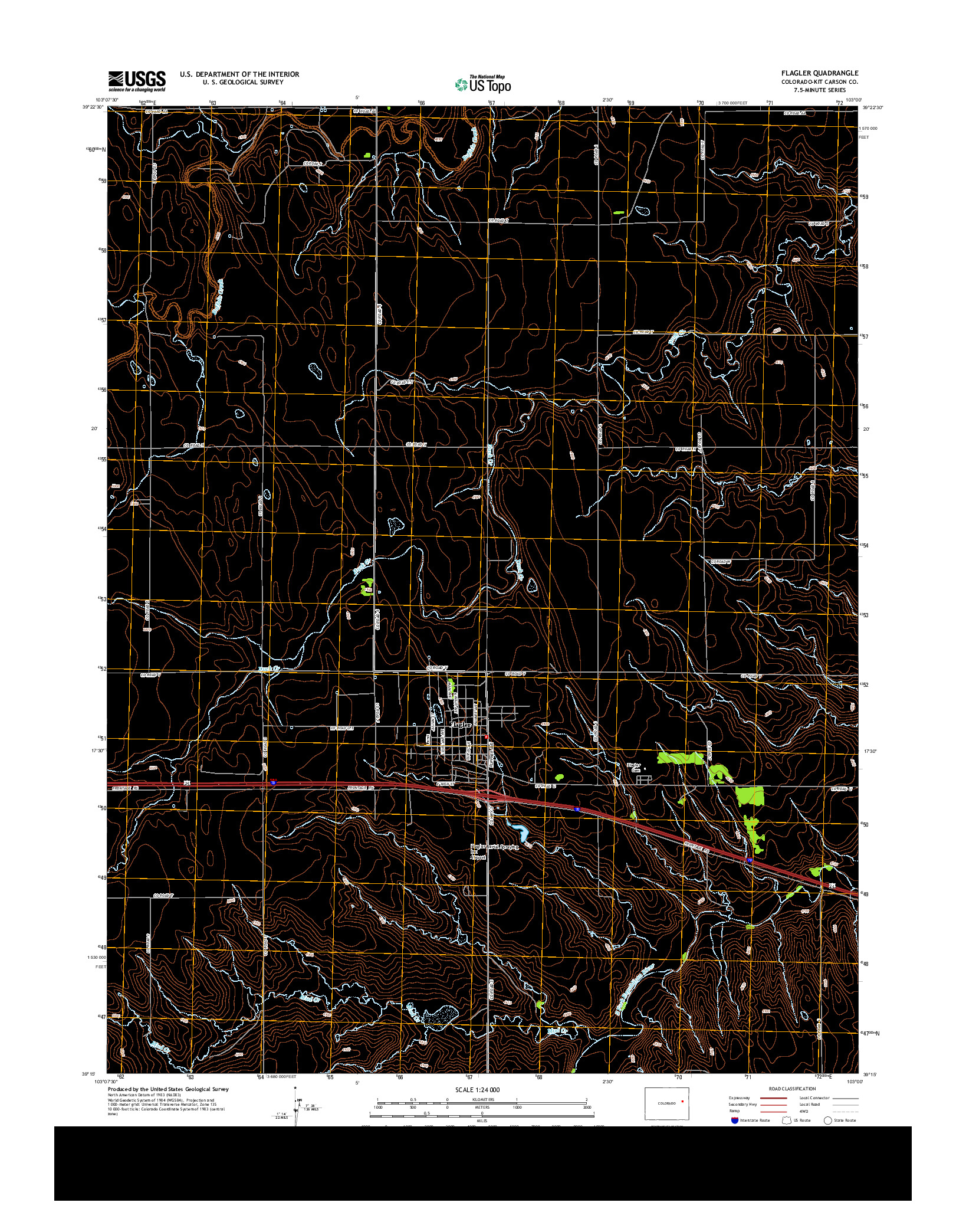 USGS US TOPO 7.5-MINUTE MAP FOR FLAGLER, CO 2013