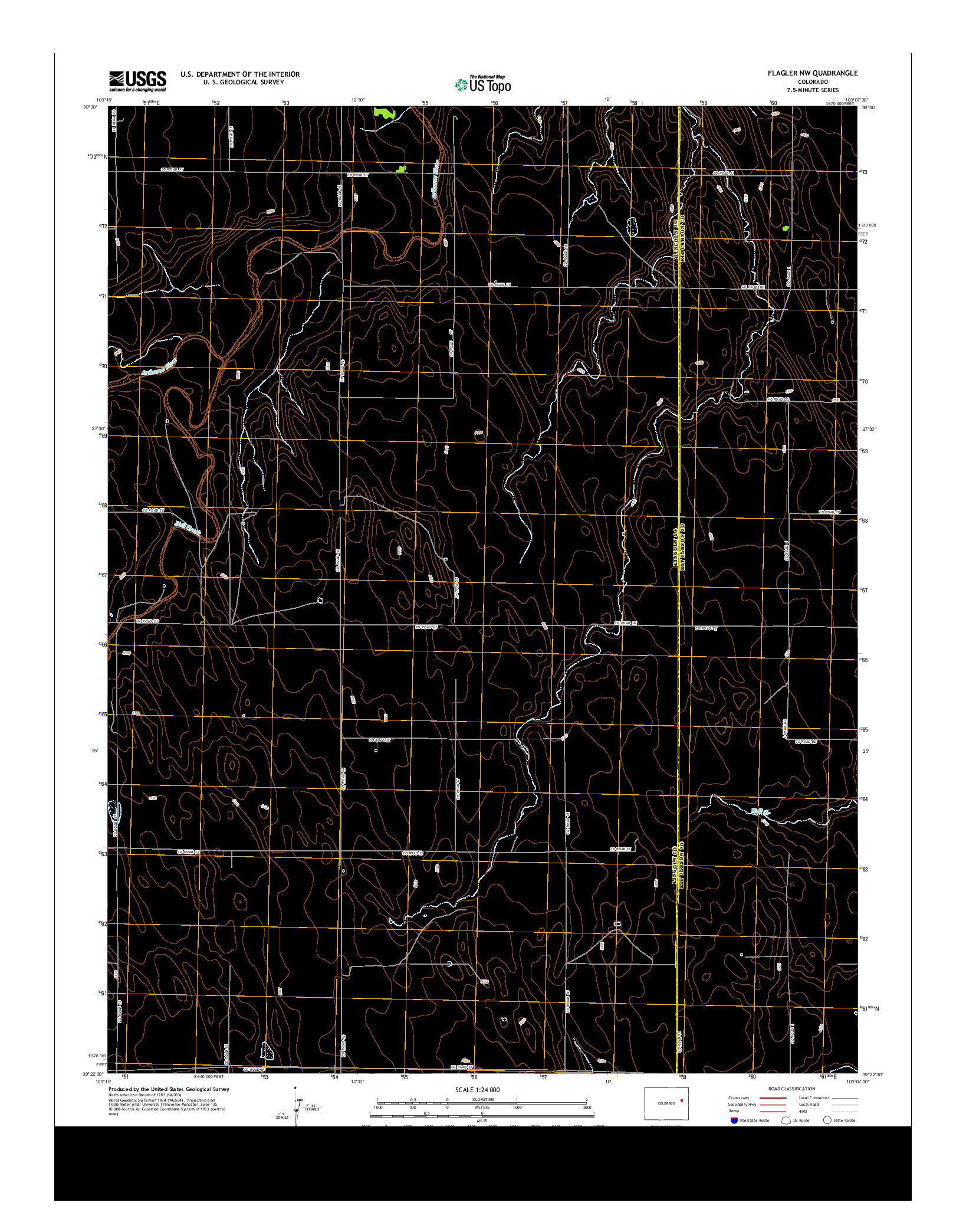 USGS US TOPO 7.5-MINUTE MAP FOR FLAGLER NW, CO 2013