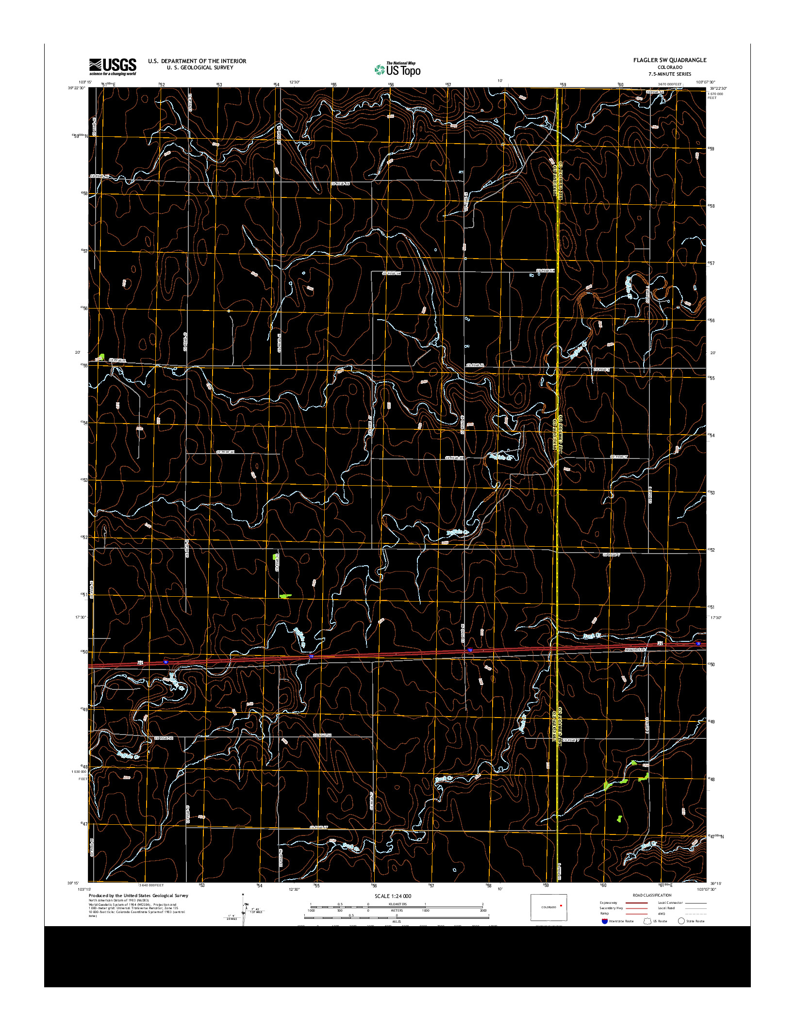 USGS US TOPO 7.5-MINUTE MAP FOR FLAGLER SW, CO 2013