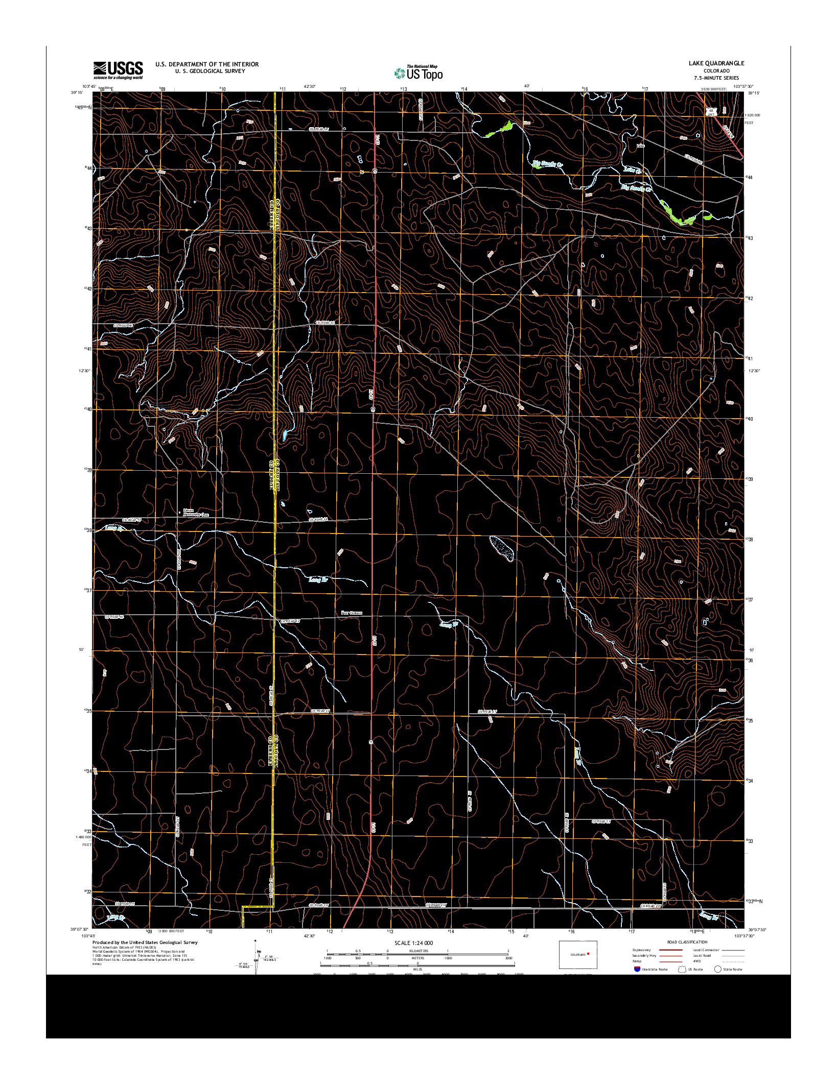 USGS US TOPO 7.5-MINUTE MAP FOR LAKE, CO 2013