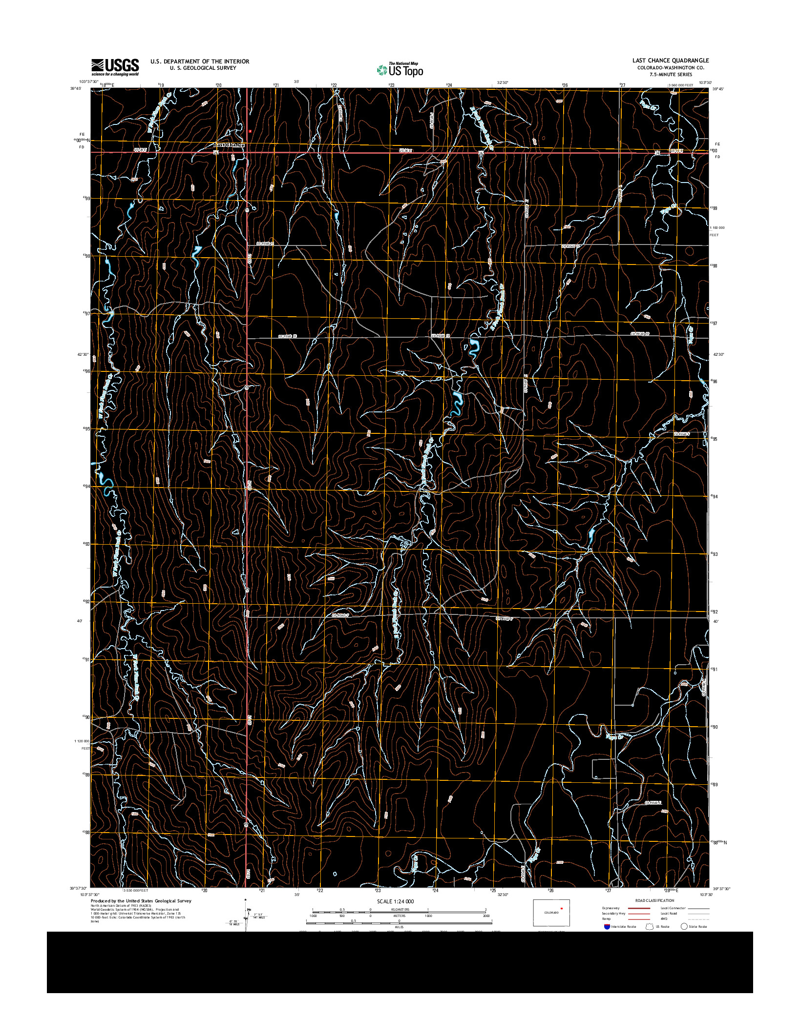 USGS US TOPO 7.5-MINUTE MAP FOR LAST CHANCE, CO 2013