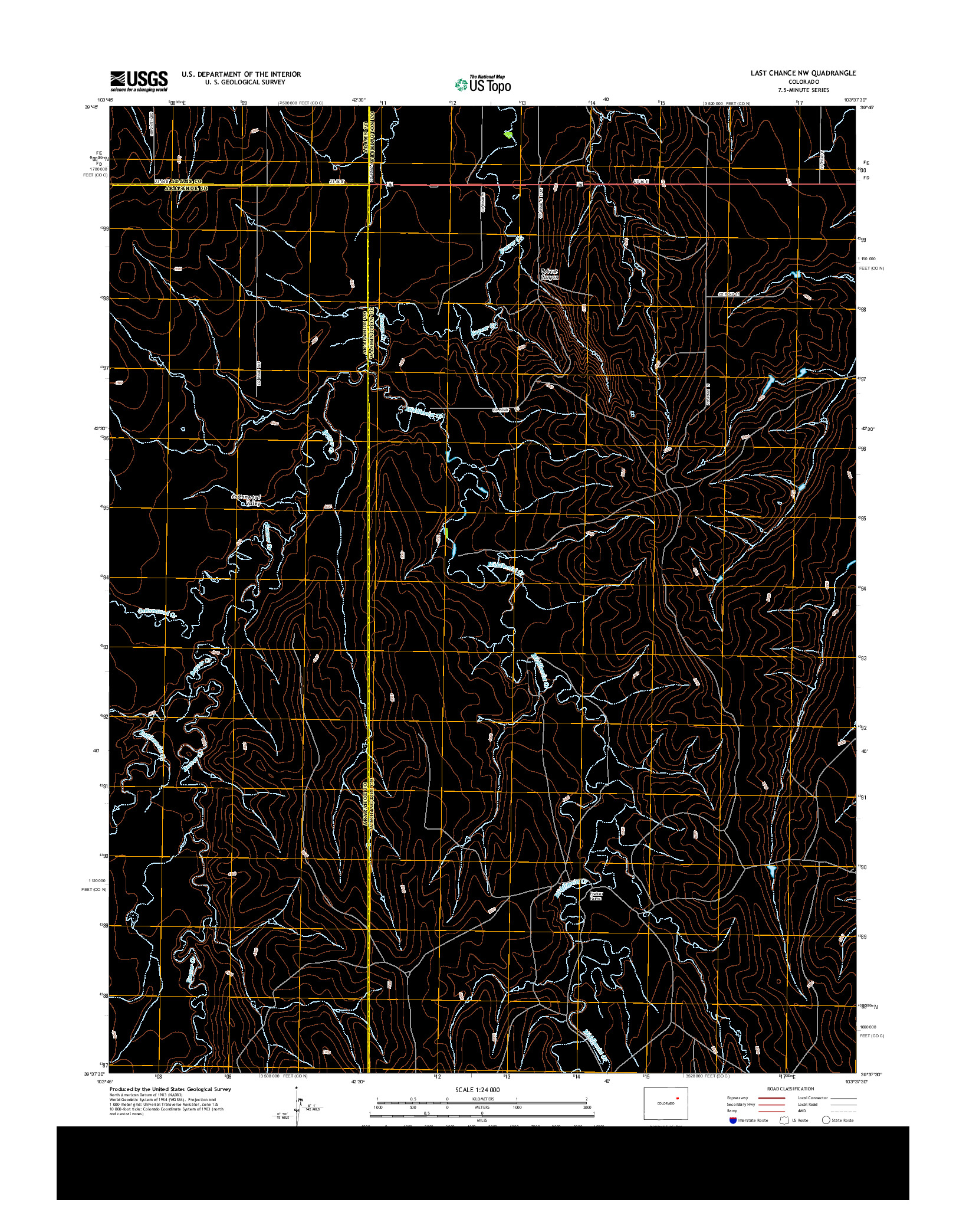 USGS US TOPO 7.5-MINUTE MAP FOR LAST CHANCE NW, CO 2013