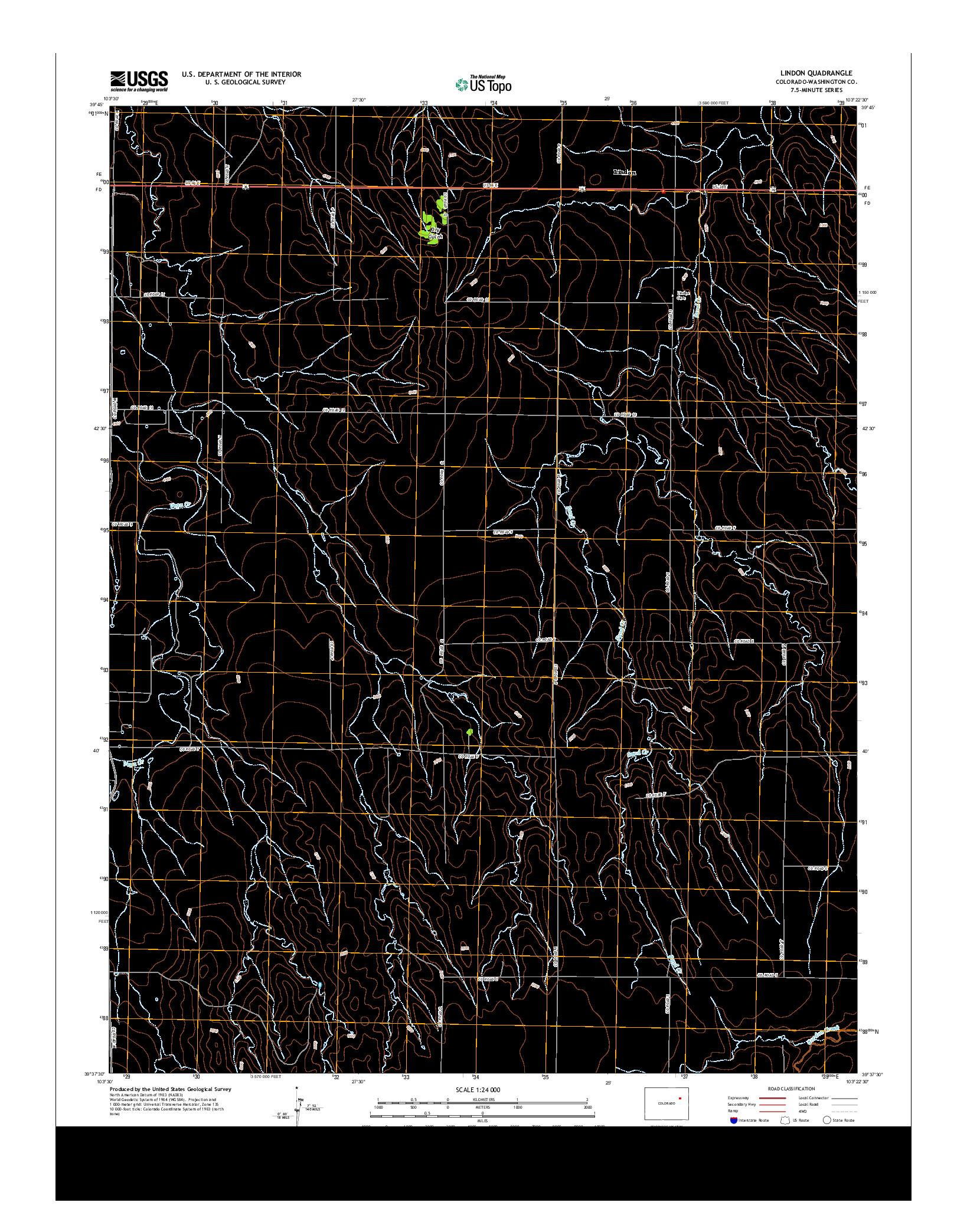USGS US TOPO 7.5-MINUTE MAP FOR LINDON, CO 2013