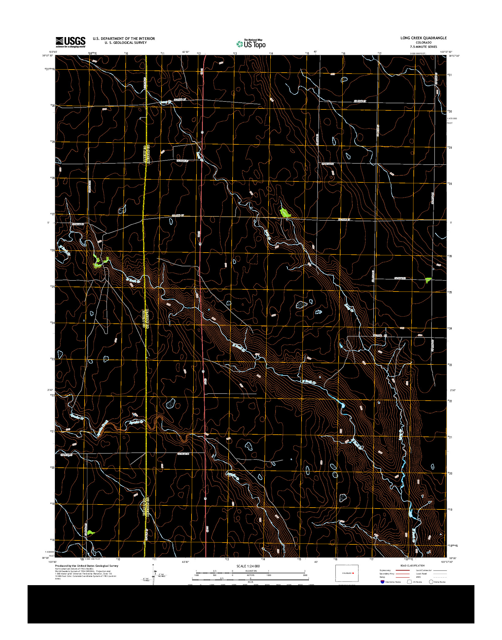 USGS US TOPO 7.5-MINUTE MAP FOR LONG CREEK, CO 2013