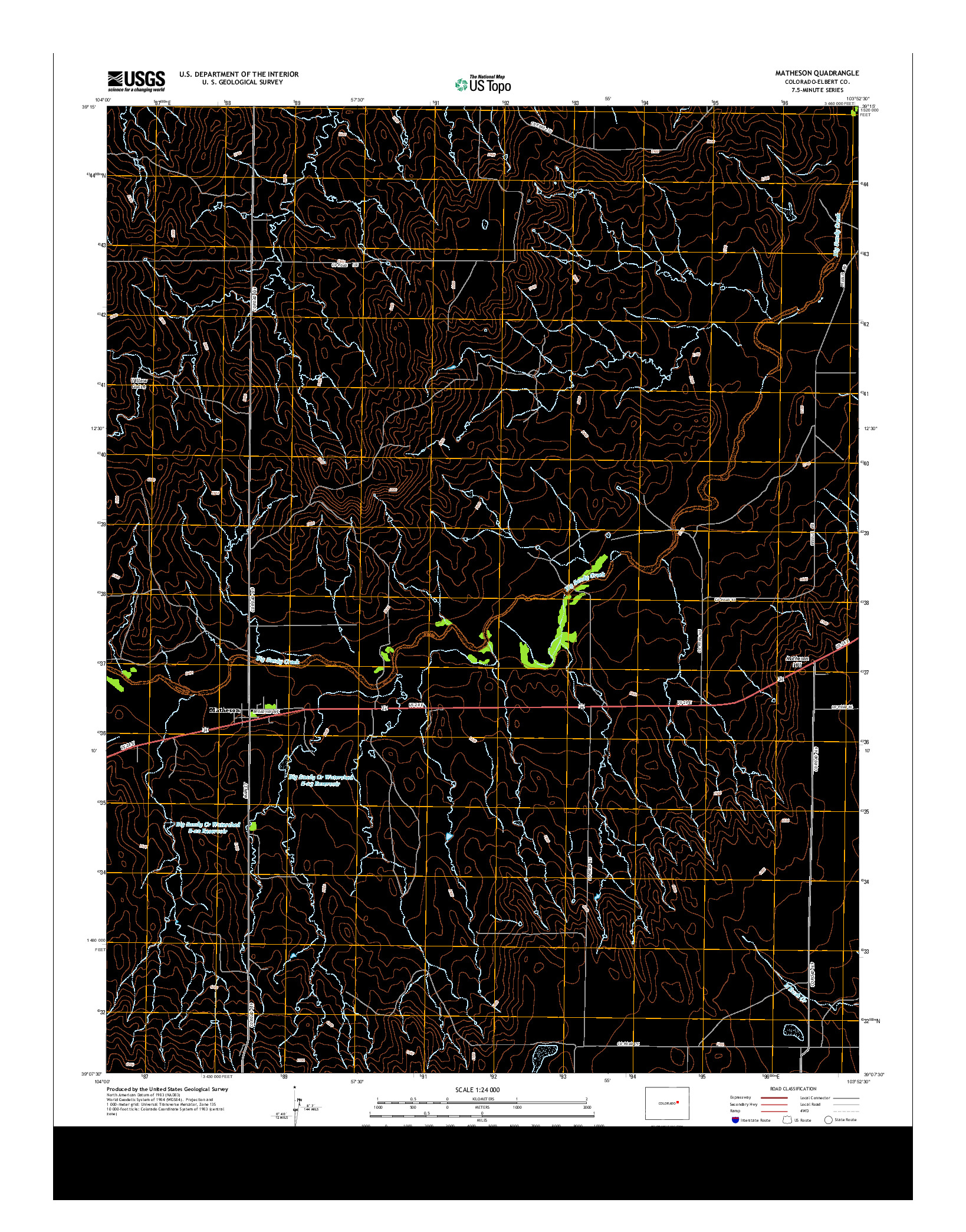 USGS US TOPO 7.5-MINUTE MAP FOR MATHESON, CO 2013