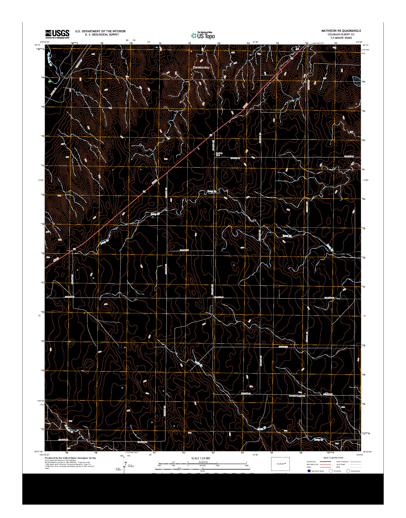 USGS US TOPO 7.5-MINUTE MAP FOR MATHESON NE, CO 2013