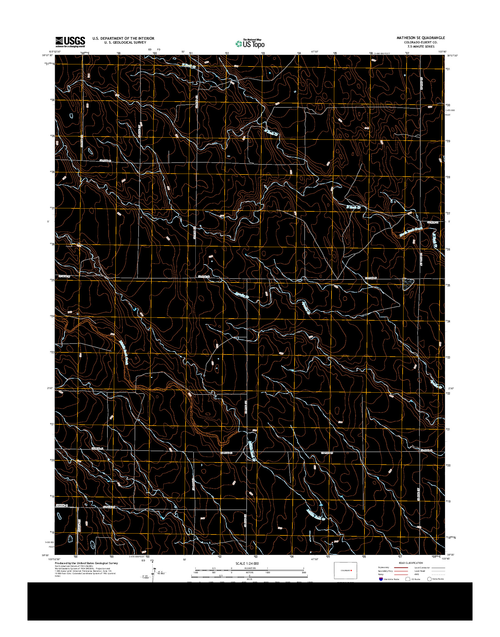 USGS US TOPO 7.5-MINUTE MAP FOR MATHESON SE, CO 2013