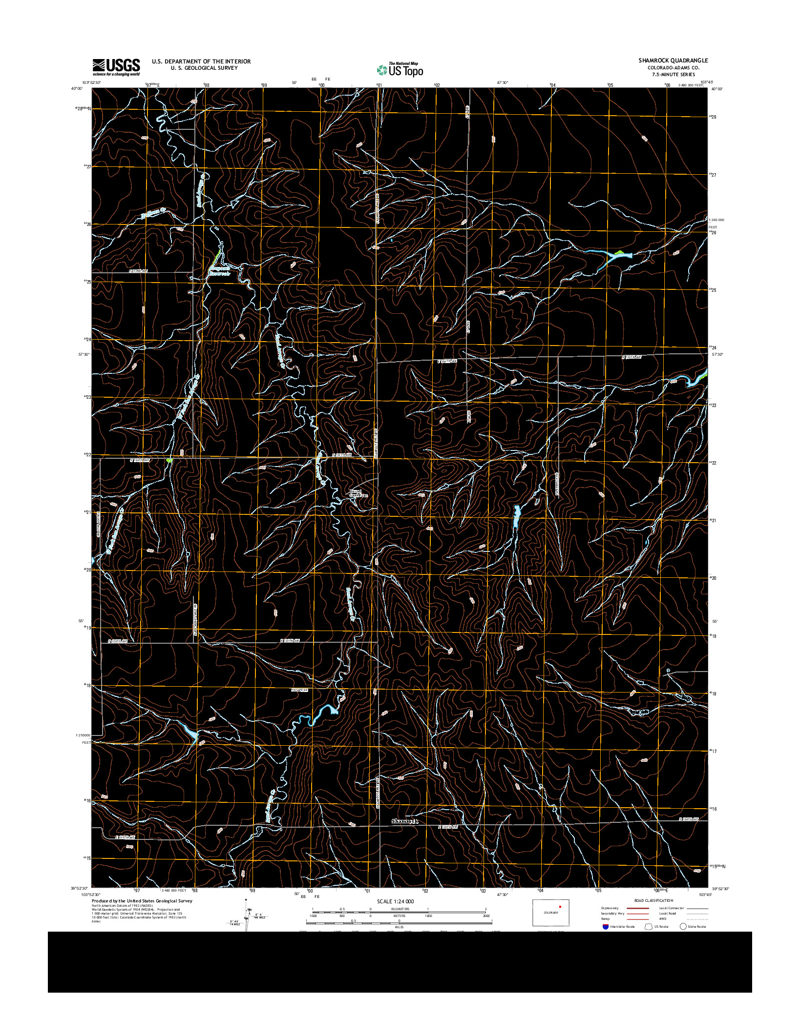 USGS US TOPO 7.5-MINUTE MAP FOR SHAMROCK, CO 2013