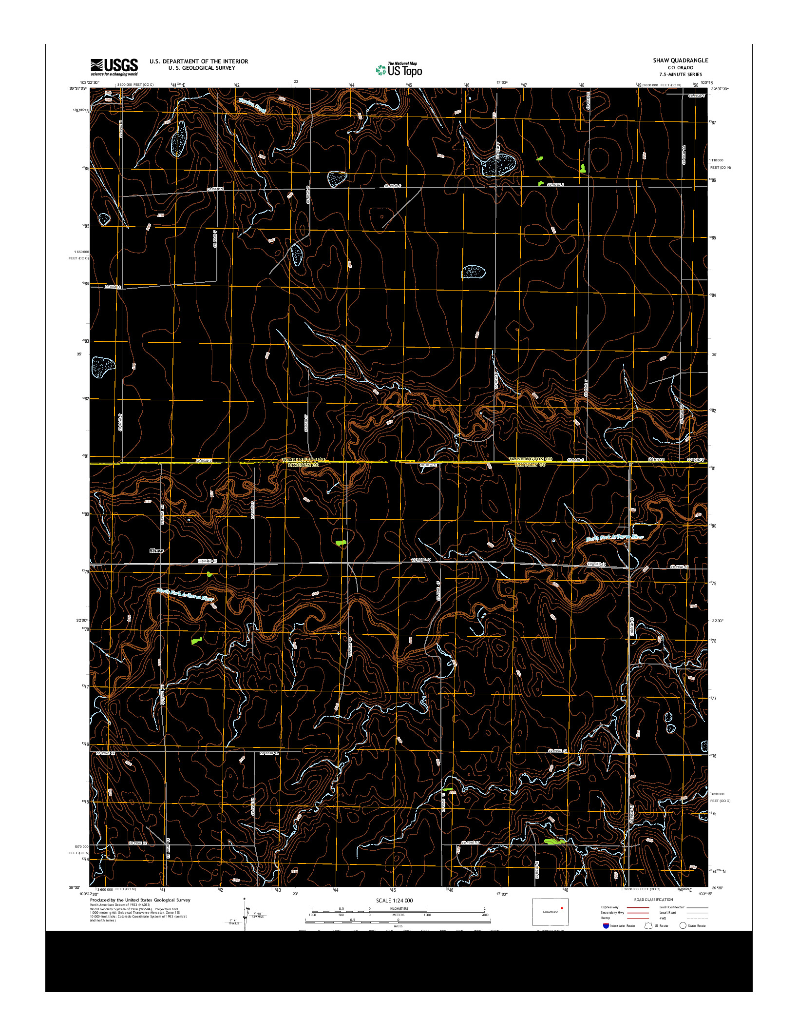 USGS US TOPO 7.5-MINUTE MAP FOR SHAW, CO 2013