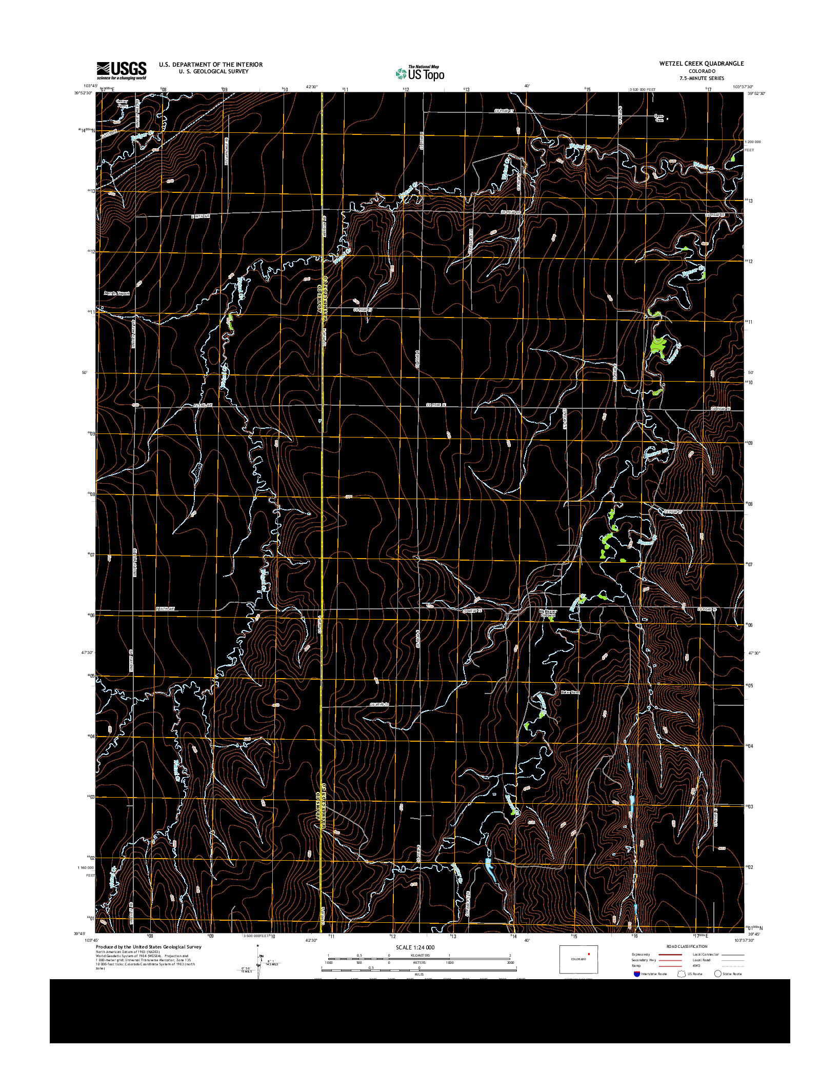 USGS US TOPO 7.5-MINUTE MAP FOR WETZEL CREEK, CO 2013