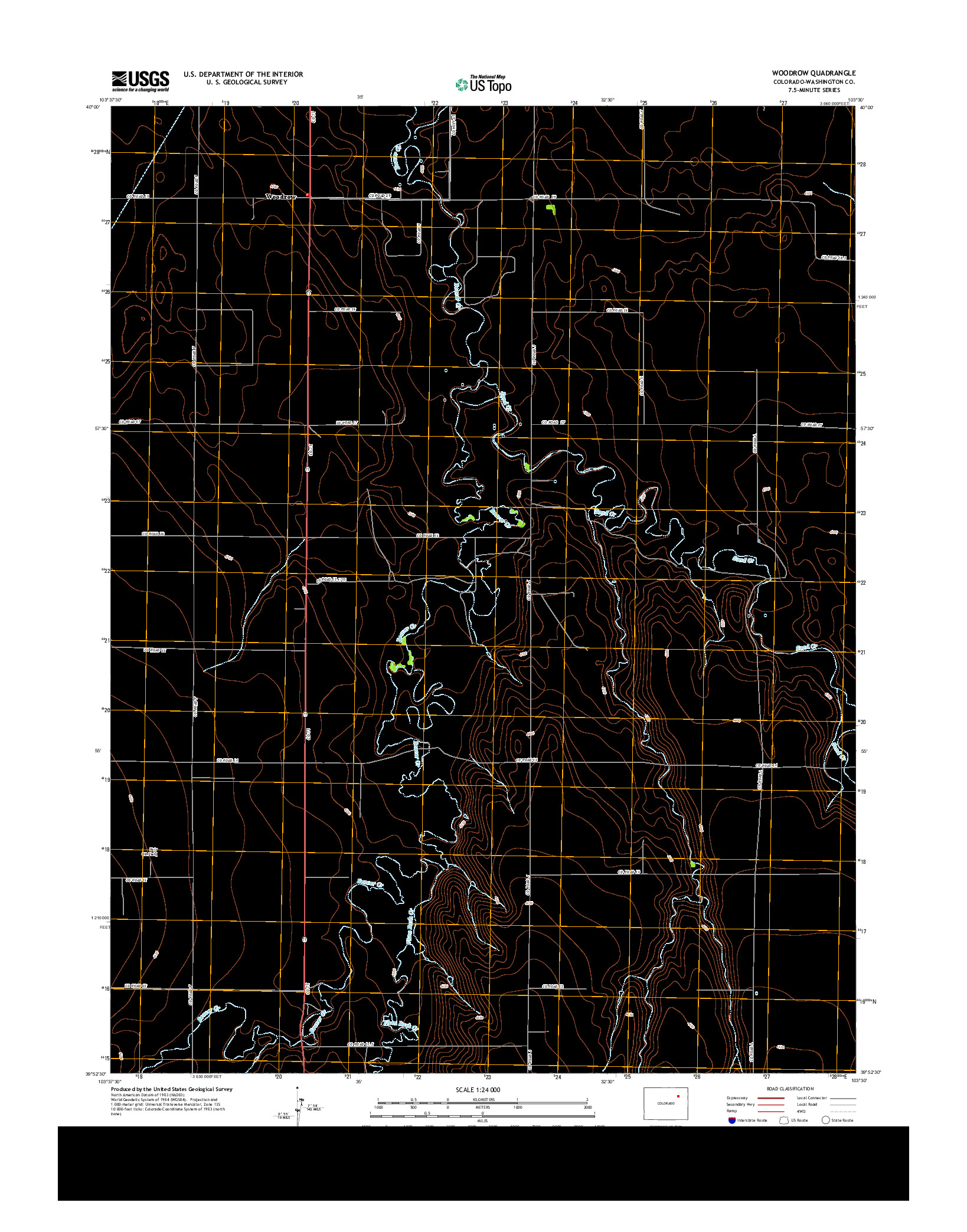 USGS US TOPO 7.5-MINUTE MAP FOR WOODROW, CO 2013