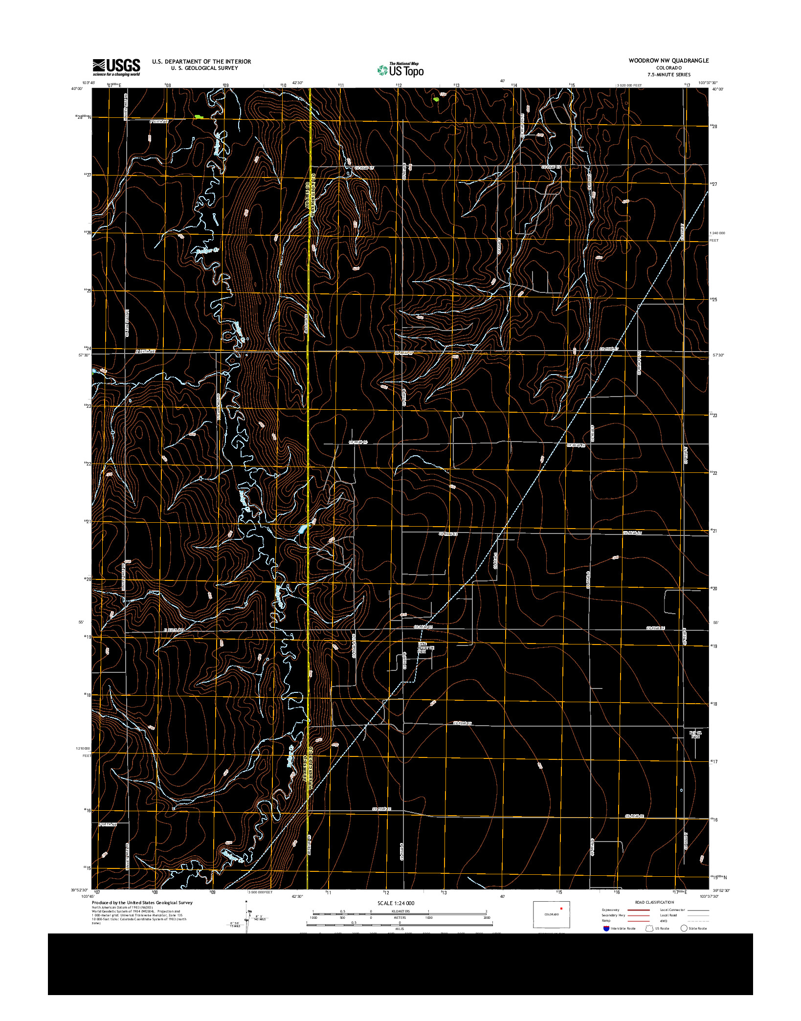 USGS US TOPO 7.5-MINUTE MAP FOR WOODROW NW, CO 2013
