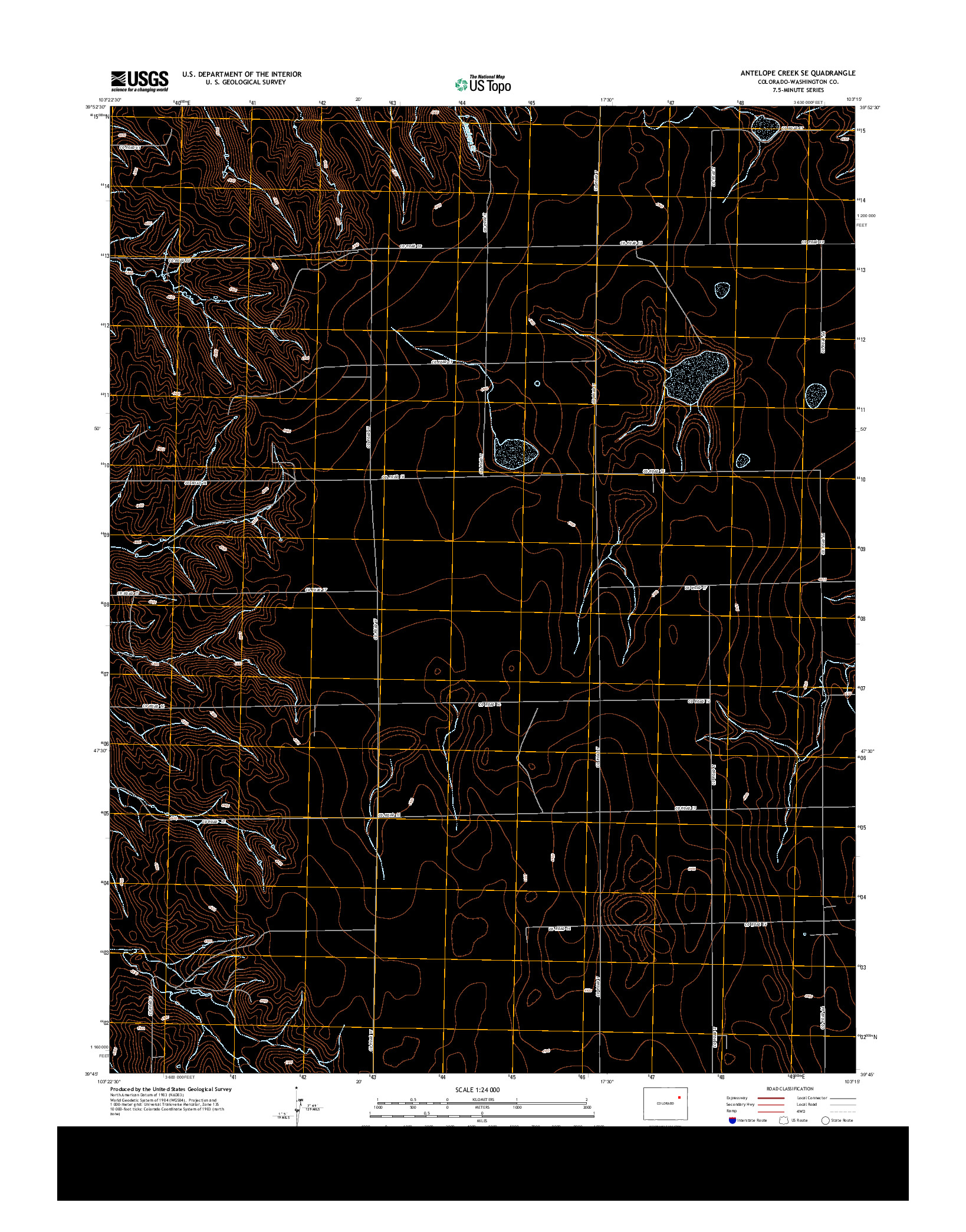 USGS US TOPO 7.5-MINUTE MAP FOR ANTELOPE CREEK SE, CO 2013