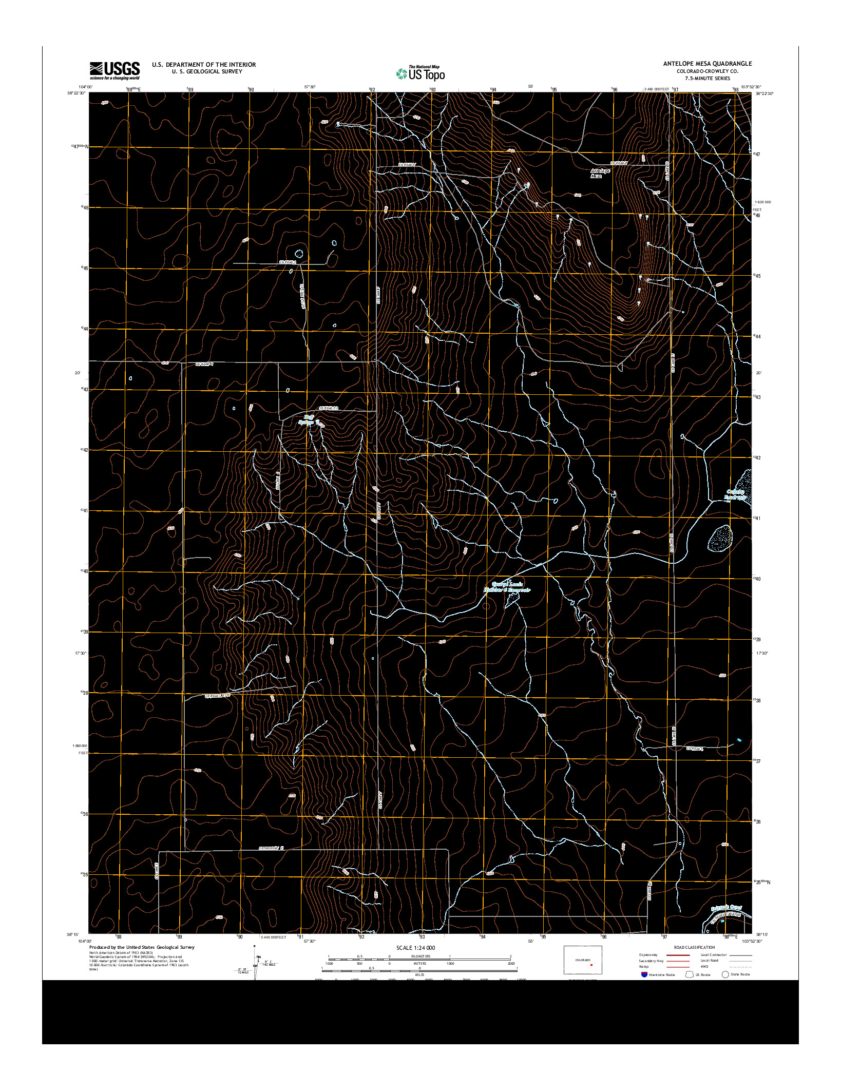 USGS US TOPO 7.5-MINUTE MAP FOR ANTELOPE MESA, CO 2013