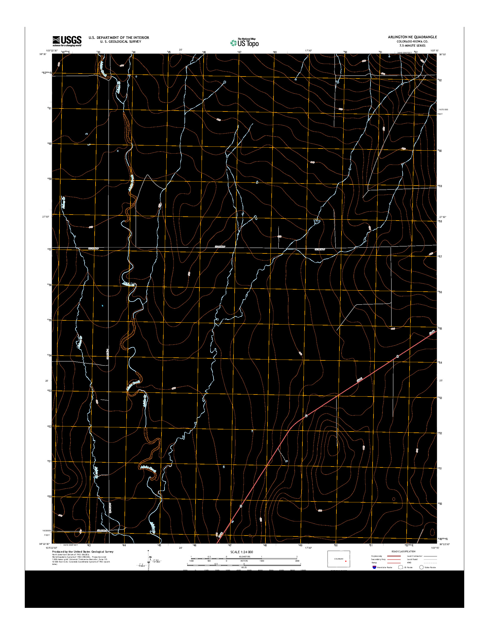 USGS US TOPO 7.5-MINUTE MAP FOR ARLINGTON NE, CO 2013