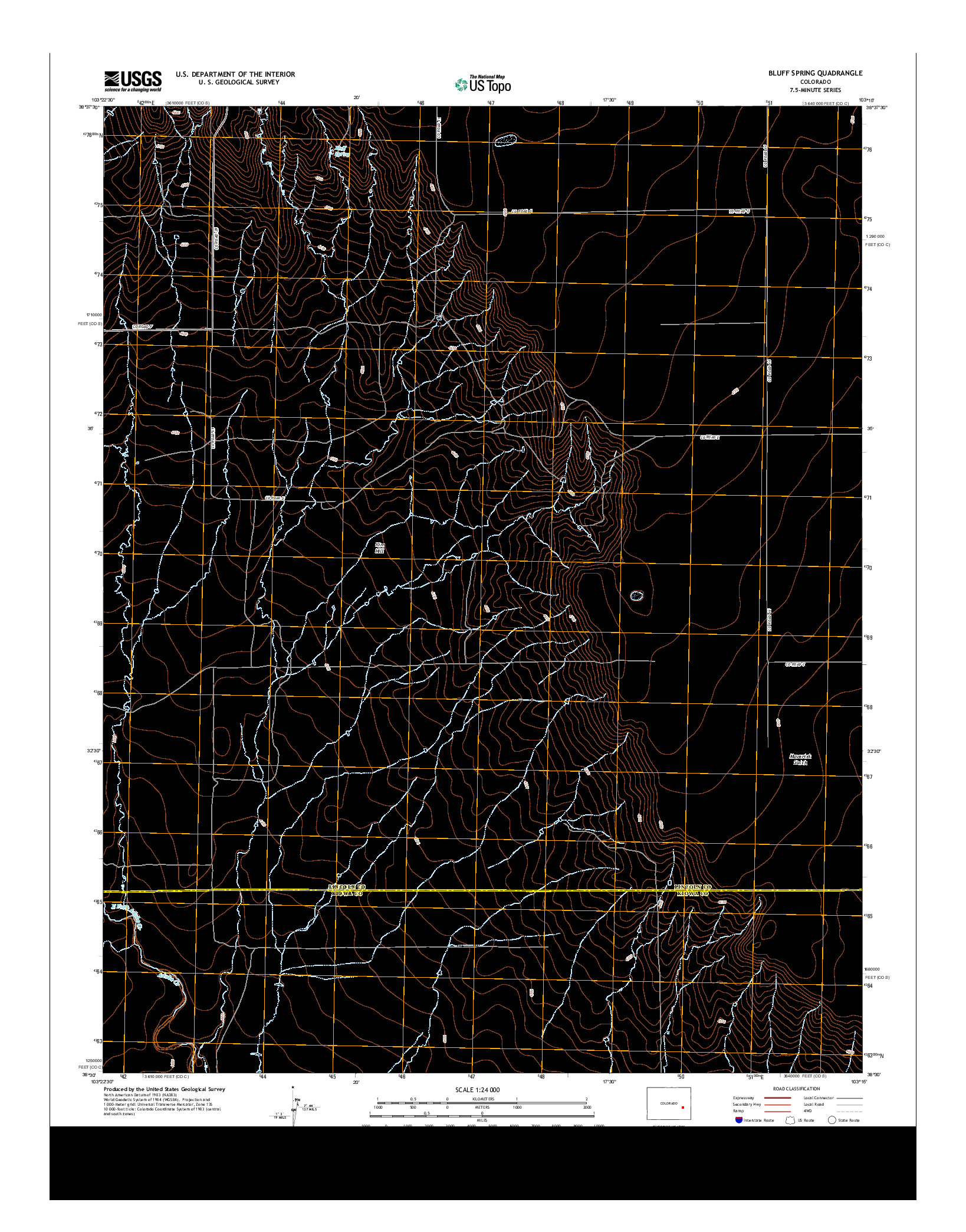 USGS US TOPO 7.5-MINUTE MAP FOR BLUFF SPRING, CO 2013