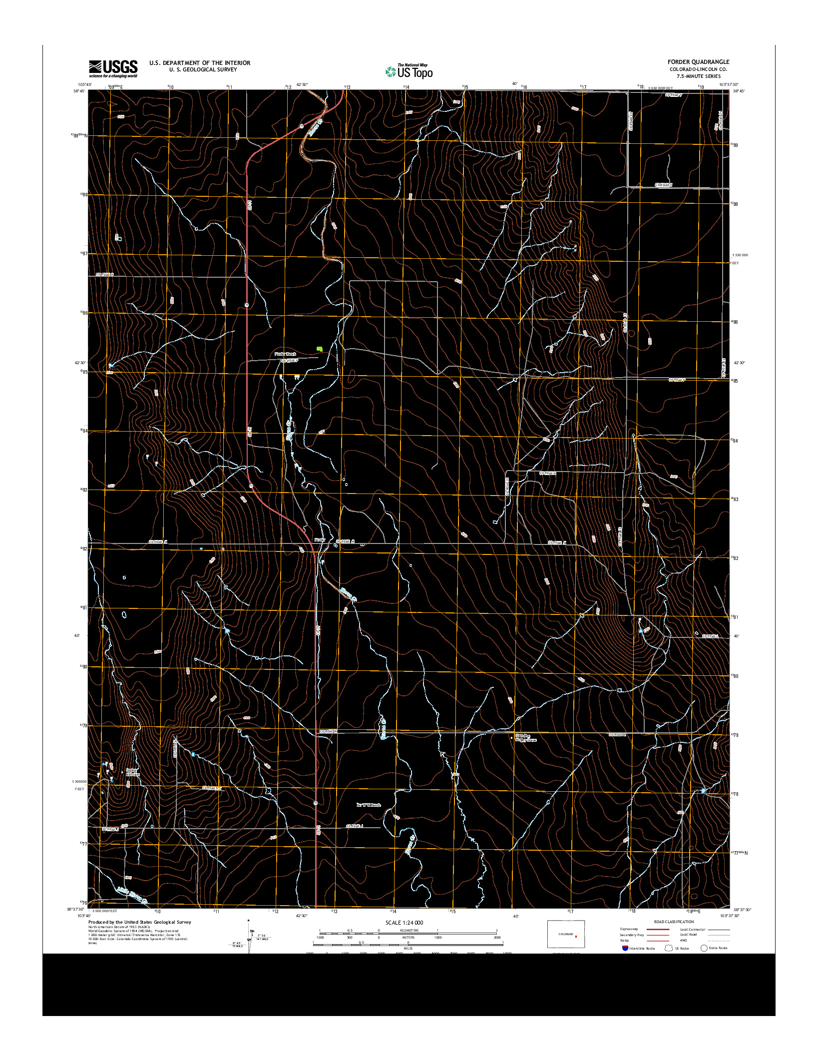 USGS US TOPO 7.5-MINUTE MAP FOR FORDER, CO 2013