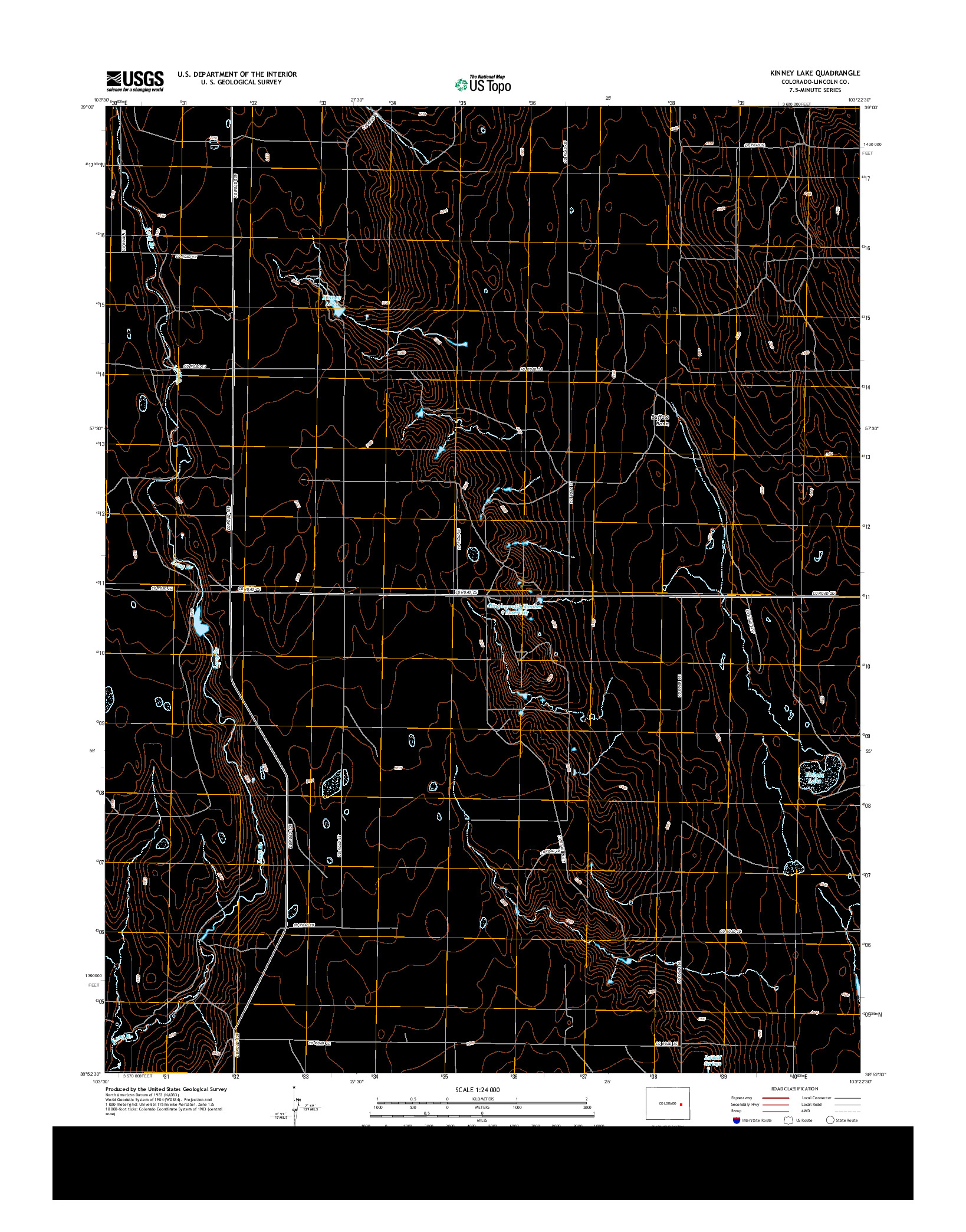 USGS US TOPO 7.5-MINUTE MAP FOR KINNEY LAKE, CO 2013