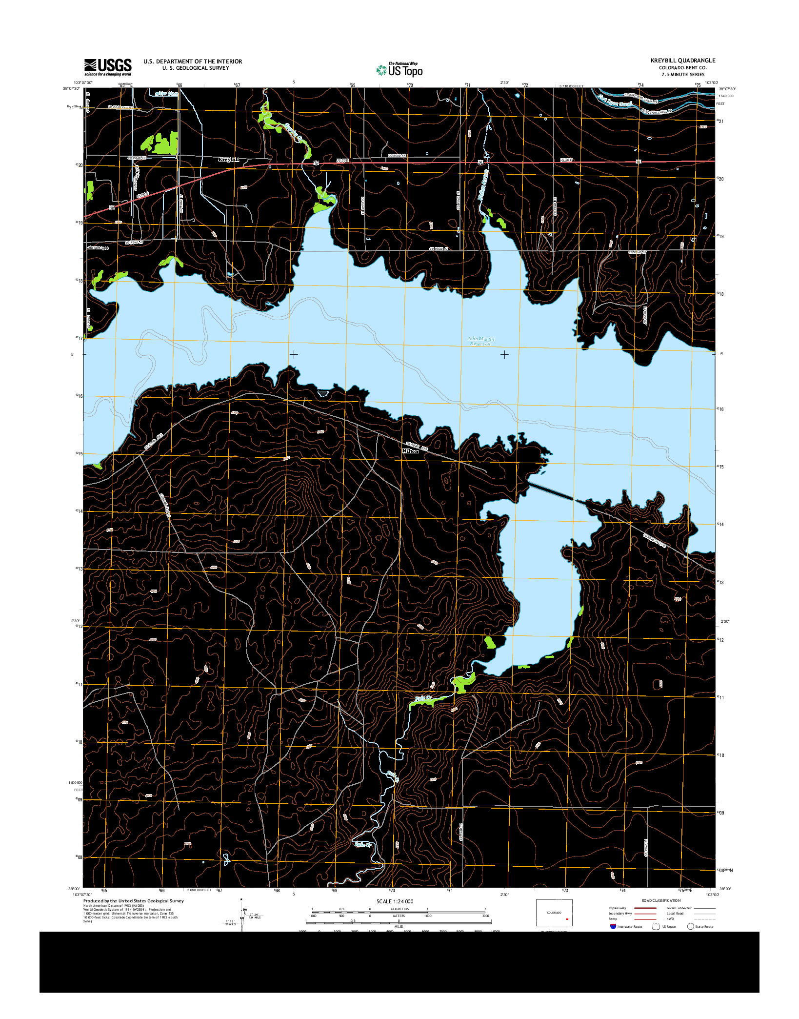 USGS US TOPO 7.5-MINUTE MAP FOR KREYBILL, CO 2013