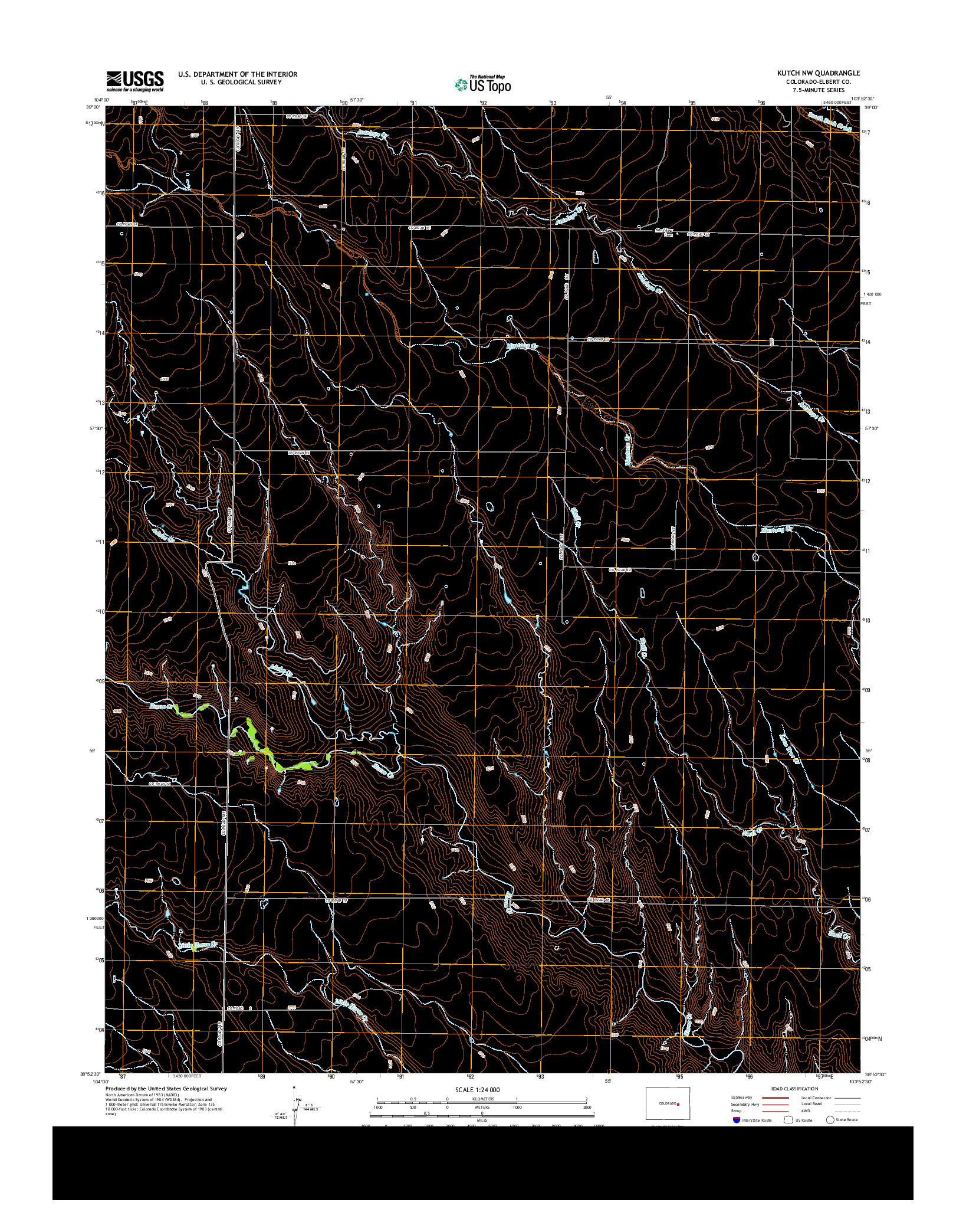 USGS US TOPO 7.5-MINUTE MAP FOR KUTCH NW, CO 2013