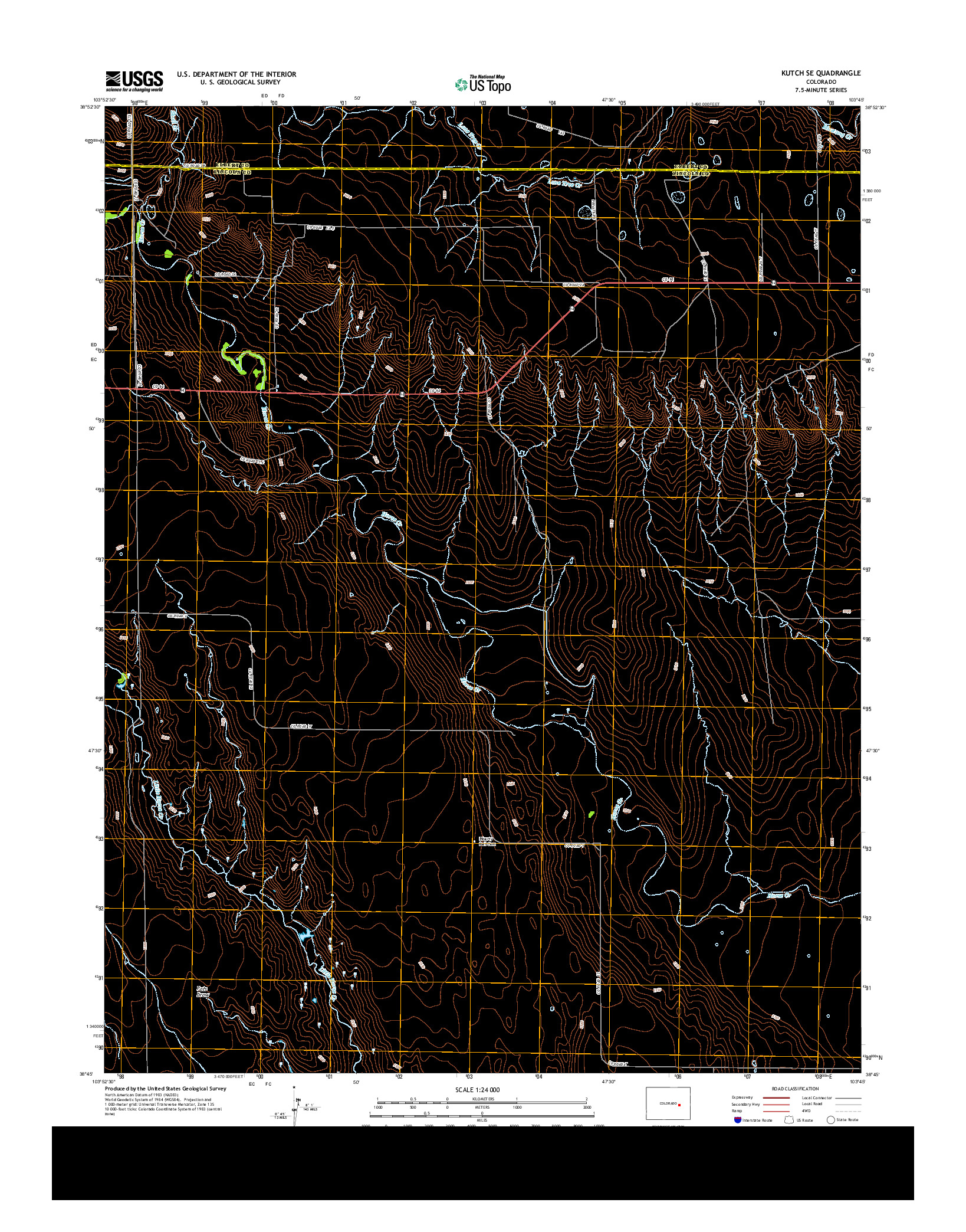 USGS US TOPO 7.5-MINUTE MAP FOR KUTCH SE, CO 2013