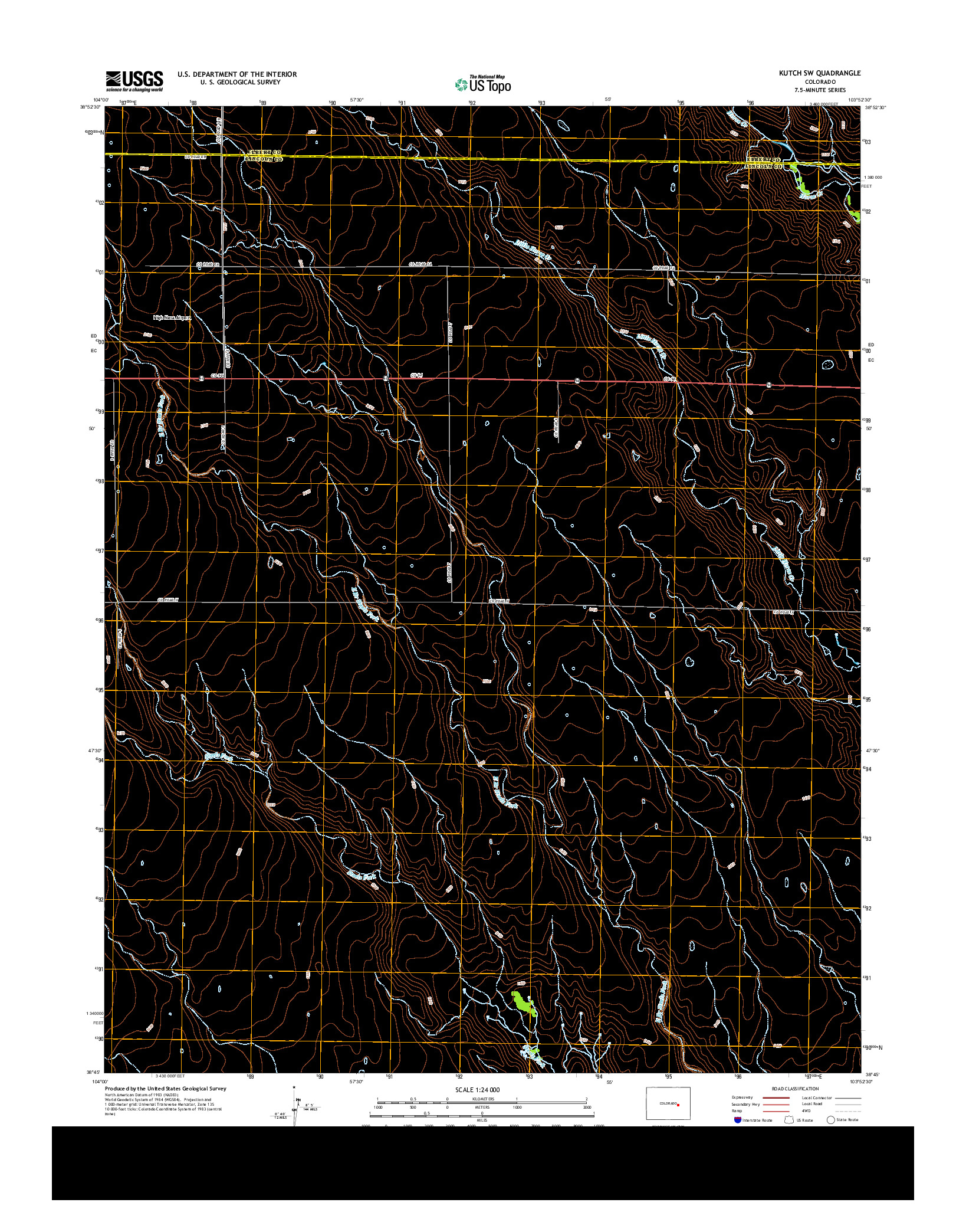 USGS US TOPO 7.5-MINUTE MAP FOR KUTCH SW, CO 2013