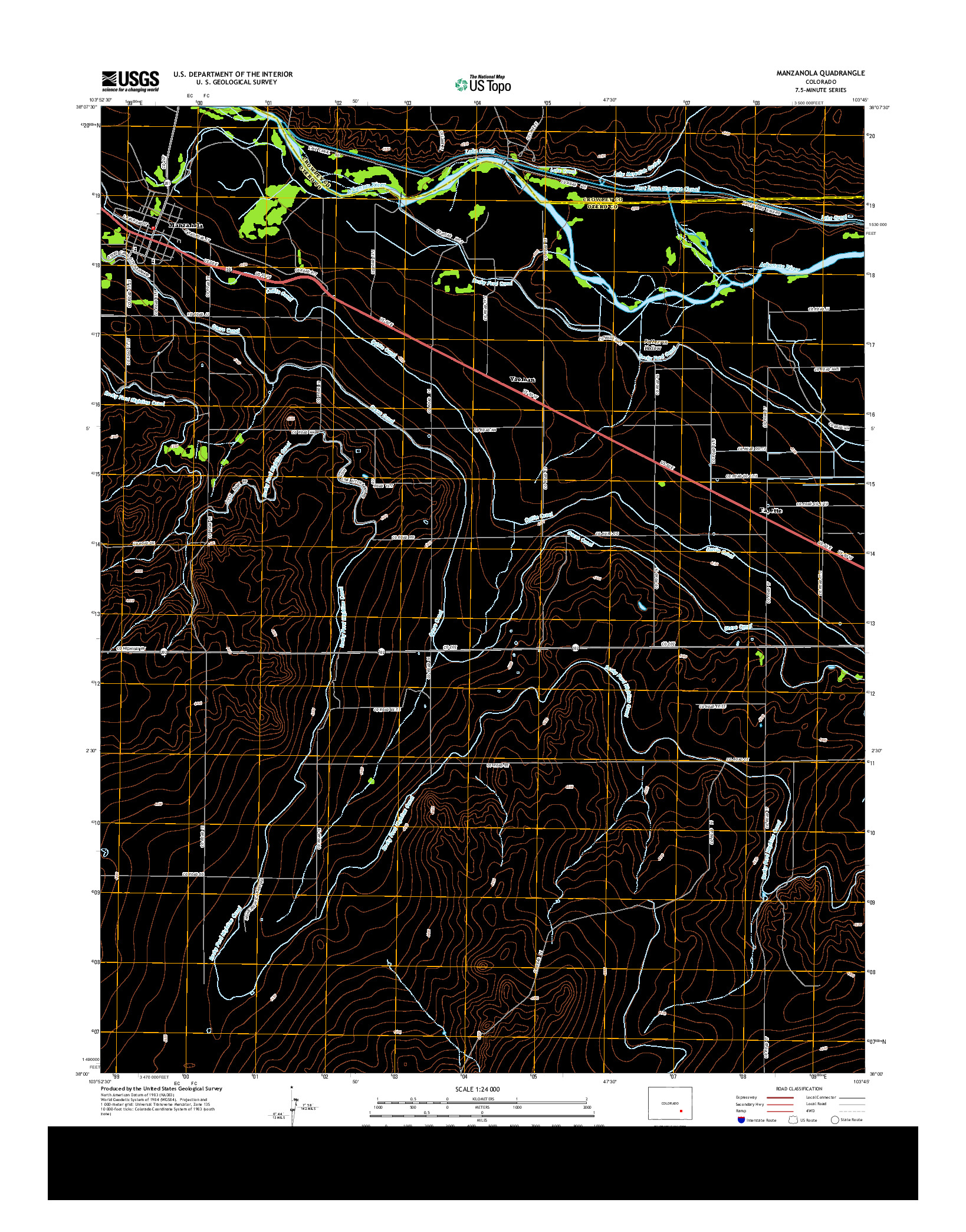 USGS US TOPO 7.5-MINUTE MAP FOR MANZANOLA, CO 2013