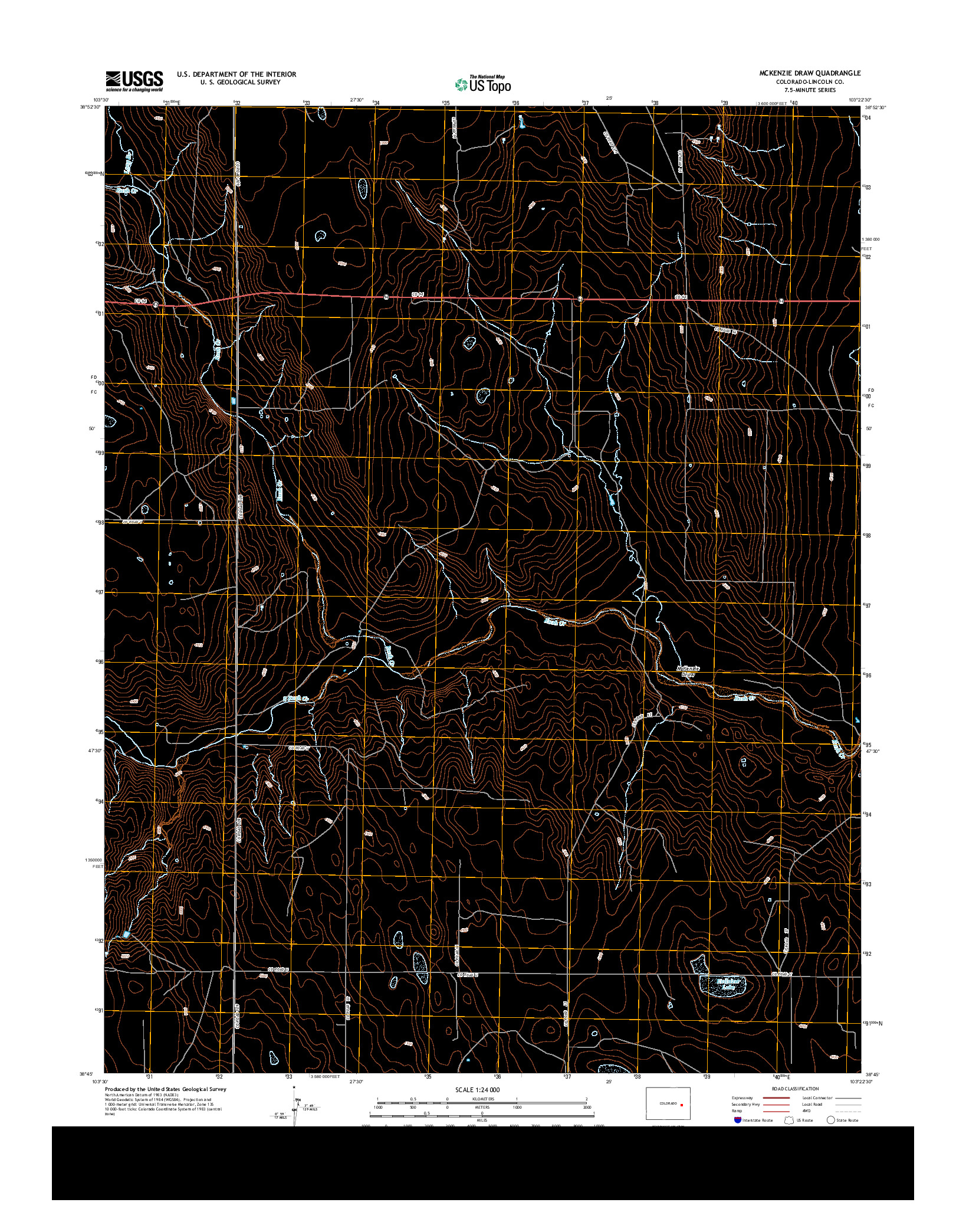 USGS US TOPO 7.5-MINUTE MAP FOR MCKENZIE DRAW, CO 2013