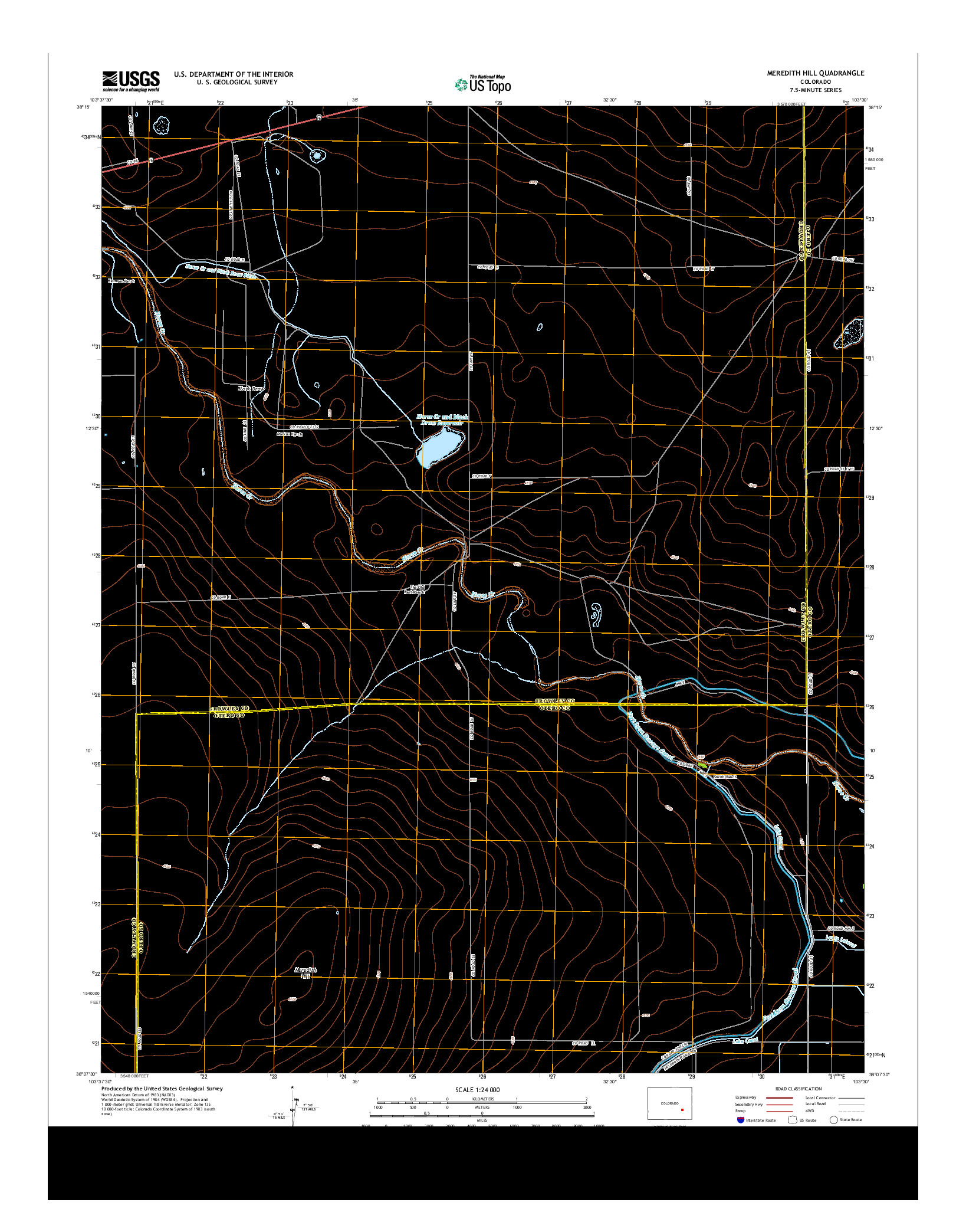 USGS US TOPO 7.5-MINUTE MAP FOR MEREDITH HILL, CO 2013